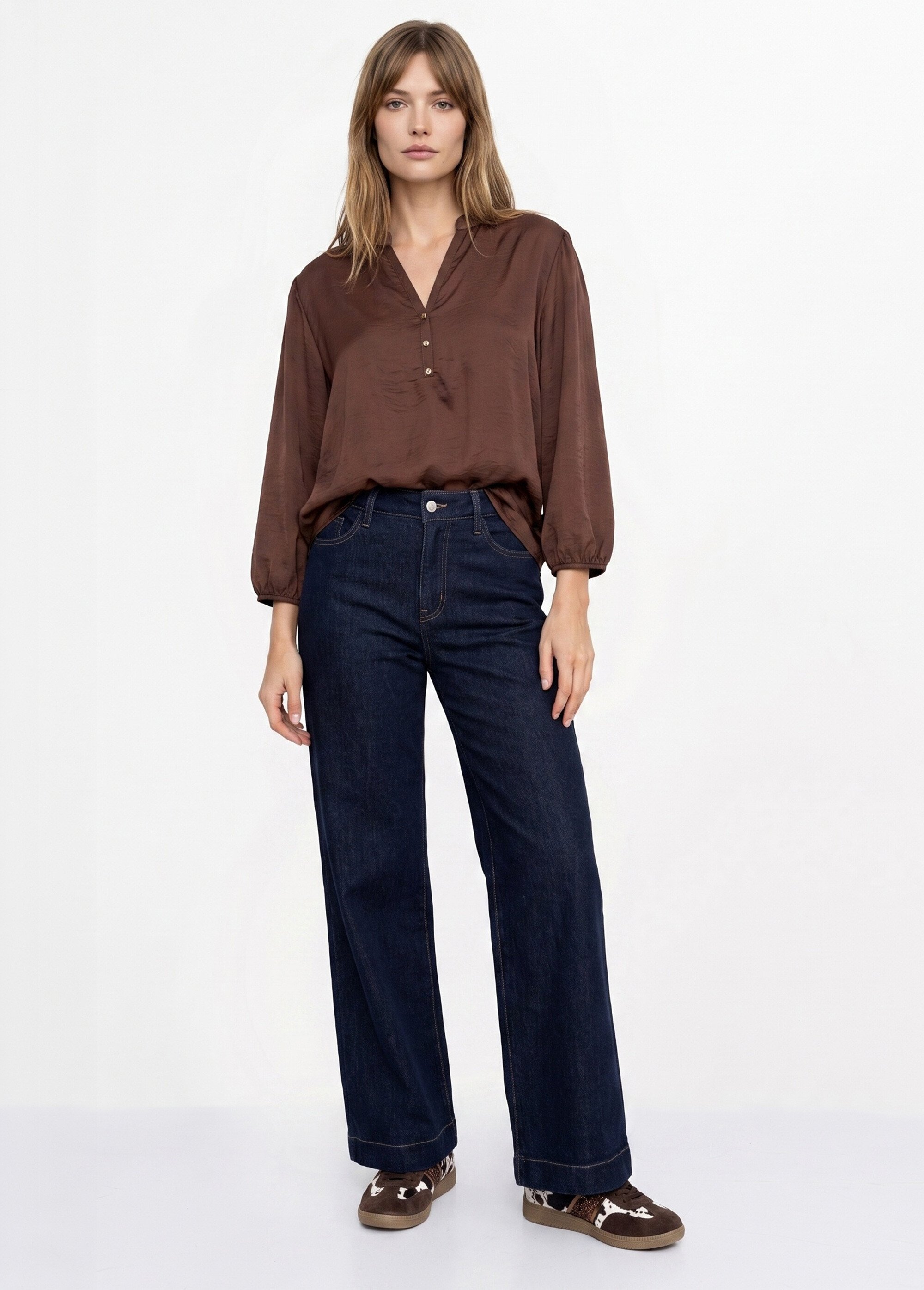 Chemisier satiné Femme Marron CORVAL SI1