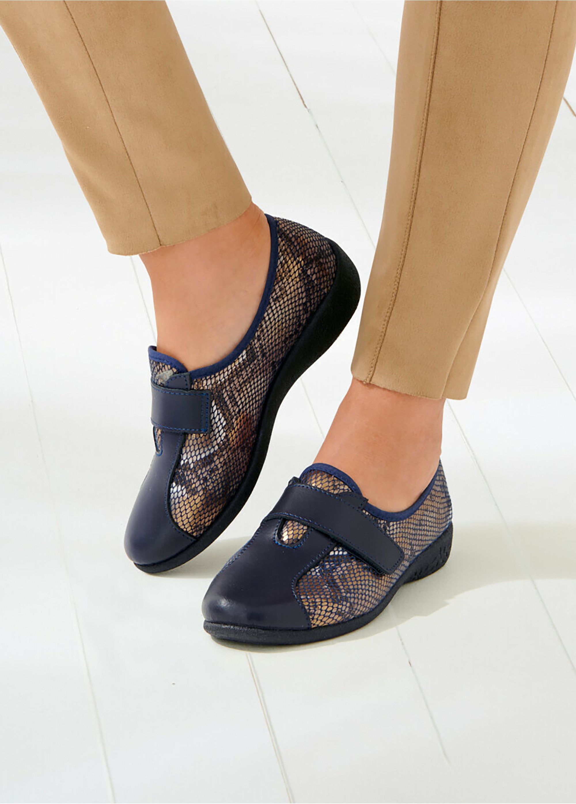 Derbies cuir grande largeur extensibles Femme Bleu OBERASSE SF1