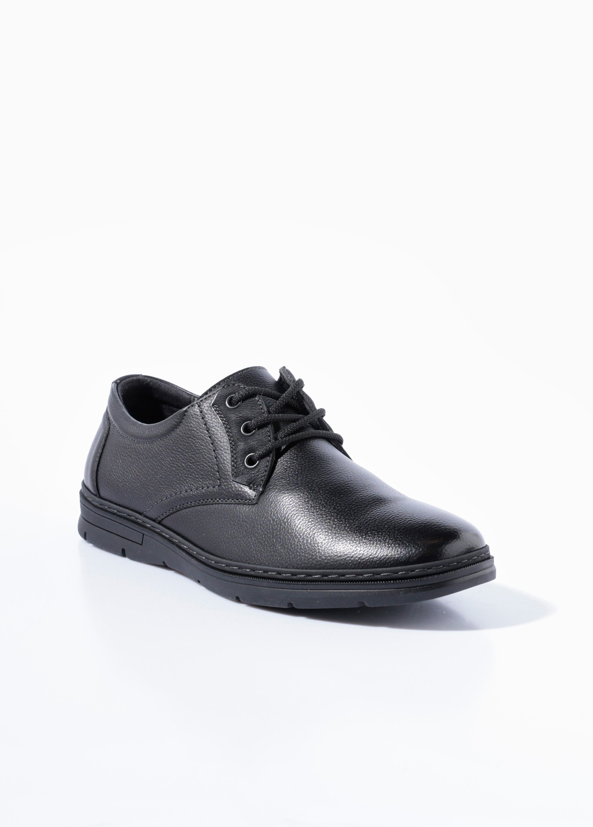Derbys à lacets casual chic simili cuir Homme Noir YIMS51256 FA1