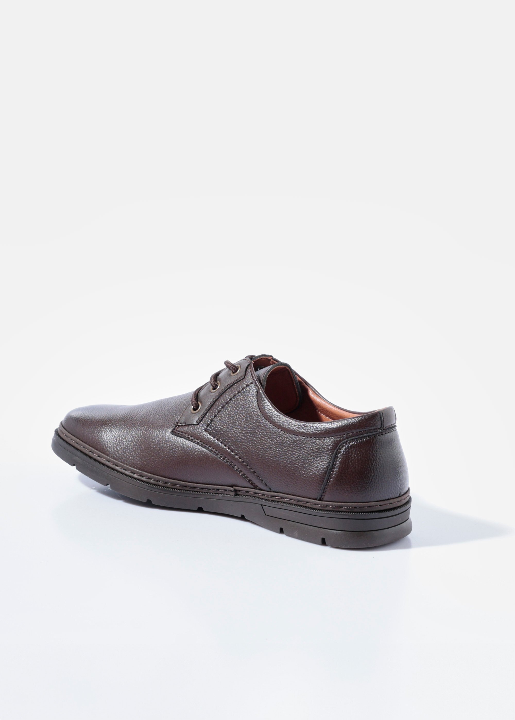 Derbys à lacets casual chic simili cuir Homme Marron YIMS51256 DO1