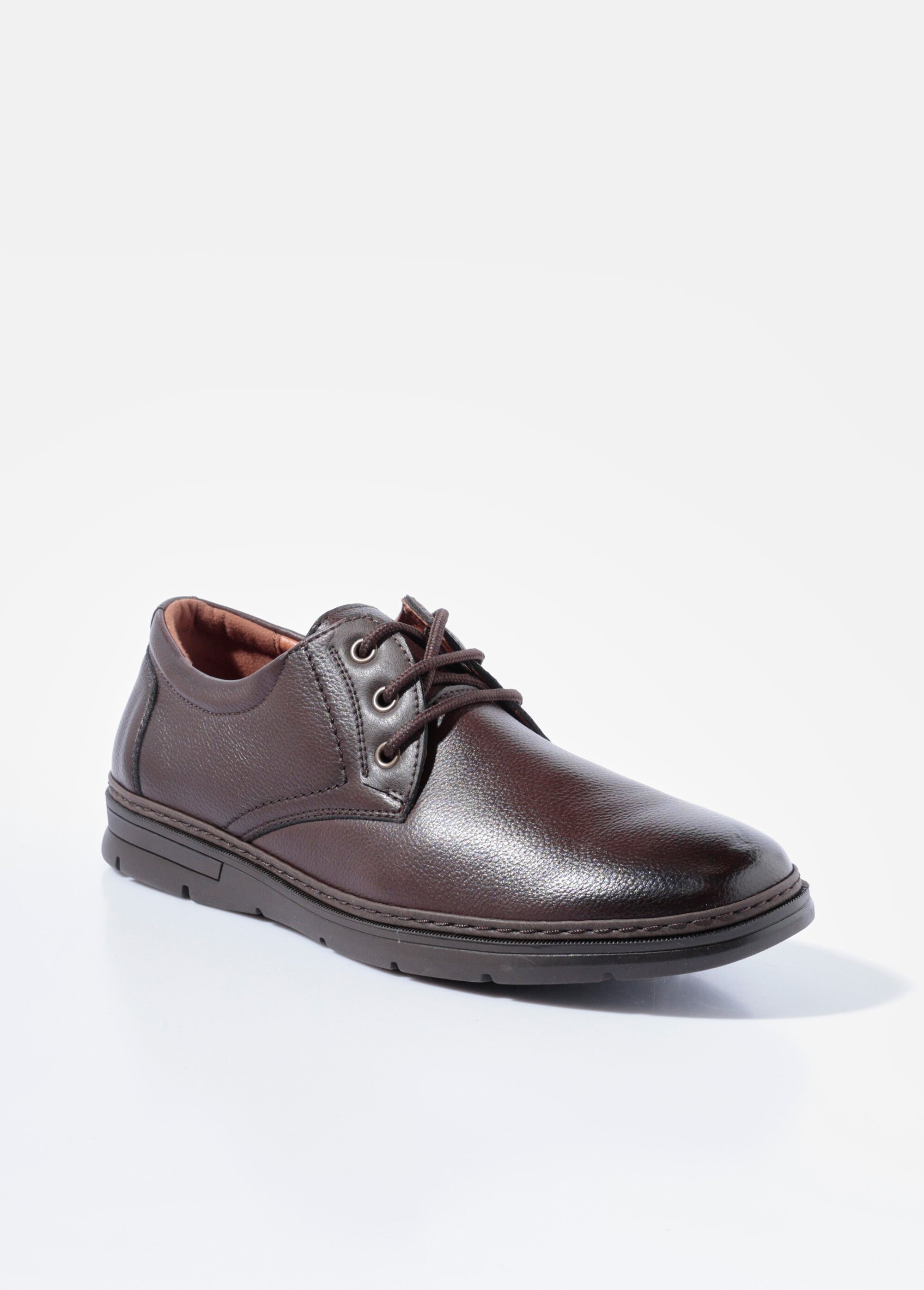 Derbys à lacets casual chic simili cuir Homme Marron YIMS51256 FA1