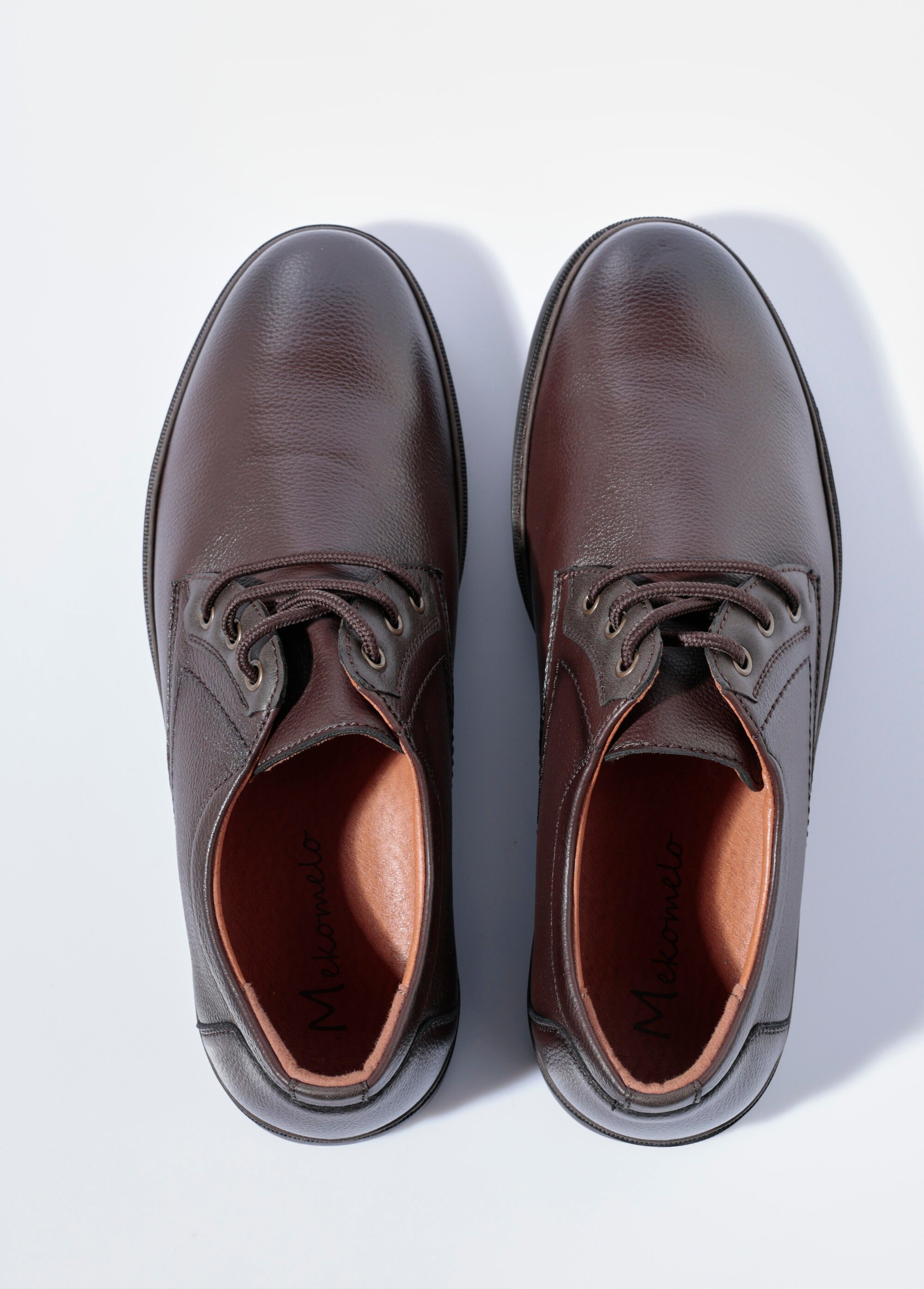 Derbys à lacets casual chic simili cuir Homme Marron YIMS51256 OV1