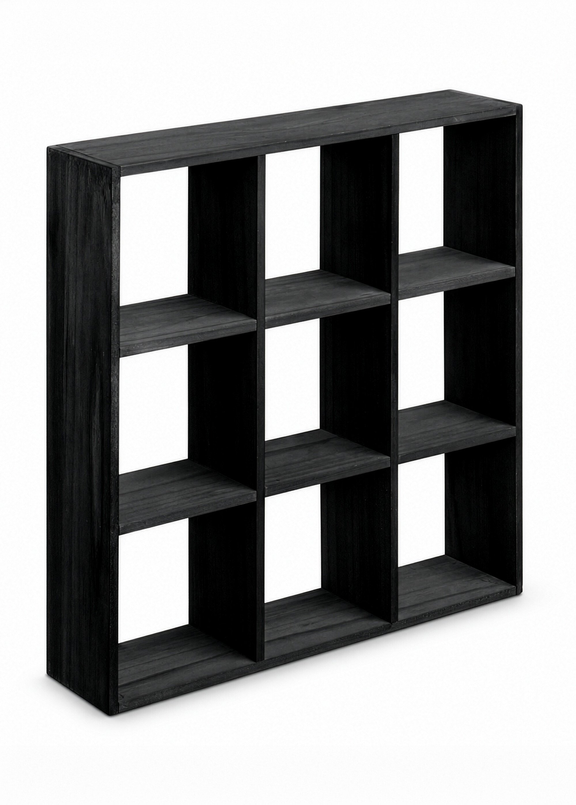 Grande étagère pin foncé 9 cases MOSS NOIR HN-4292238 FA1