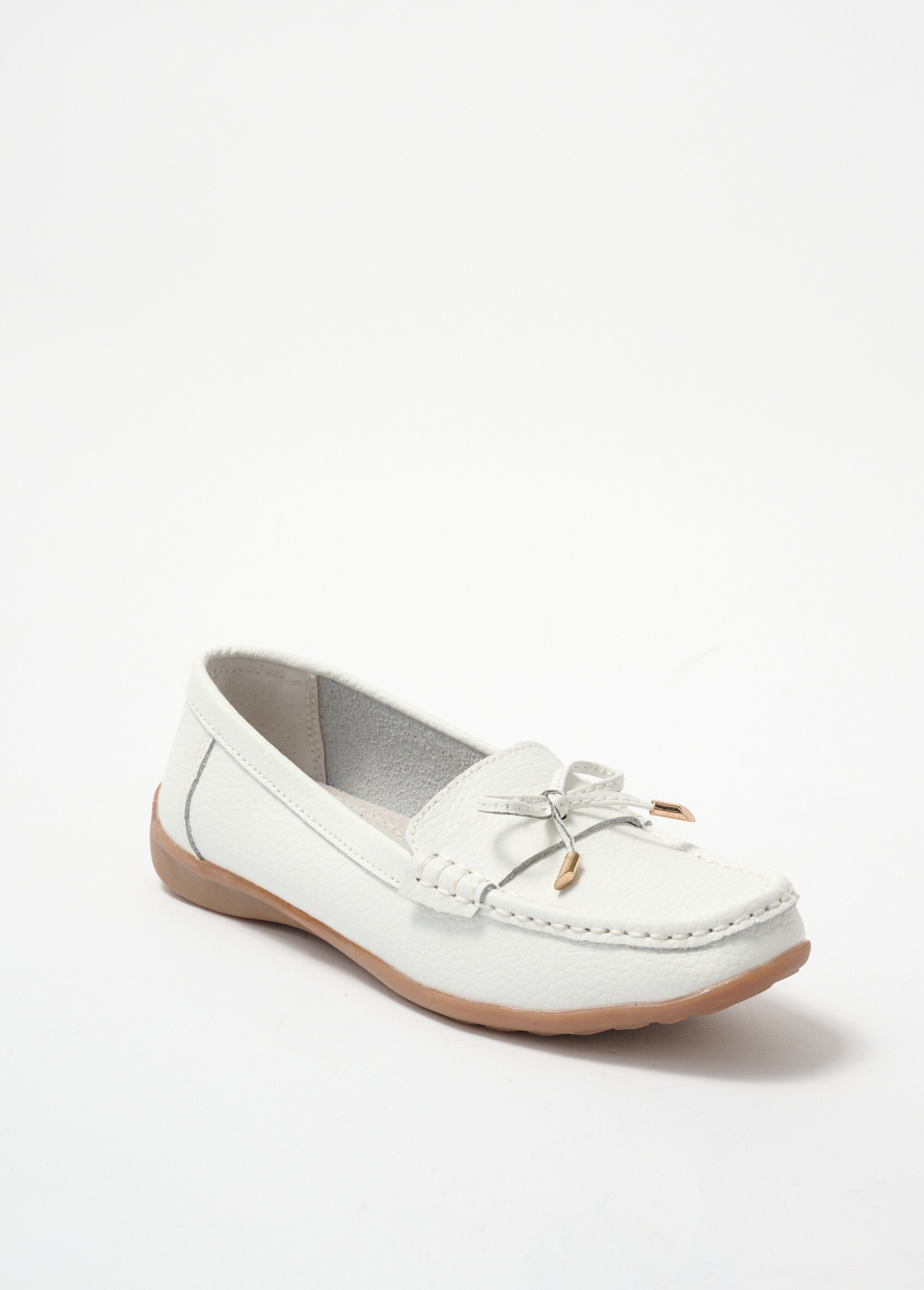 mocassin blanc femme