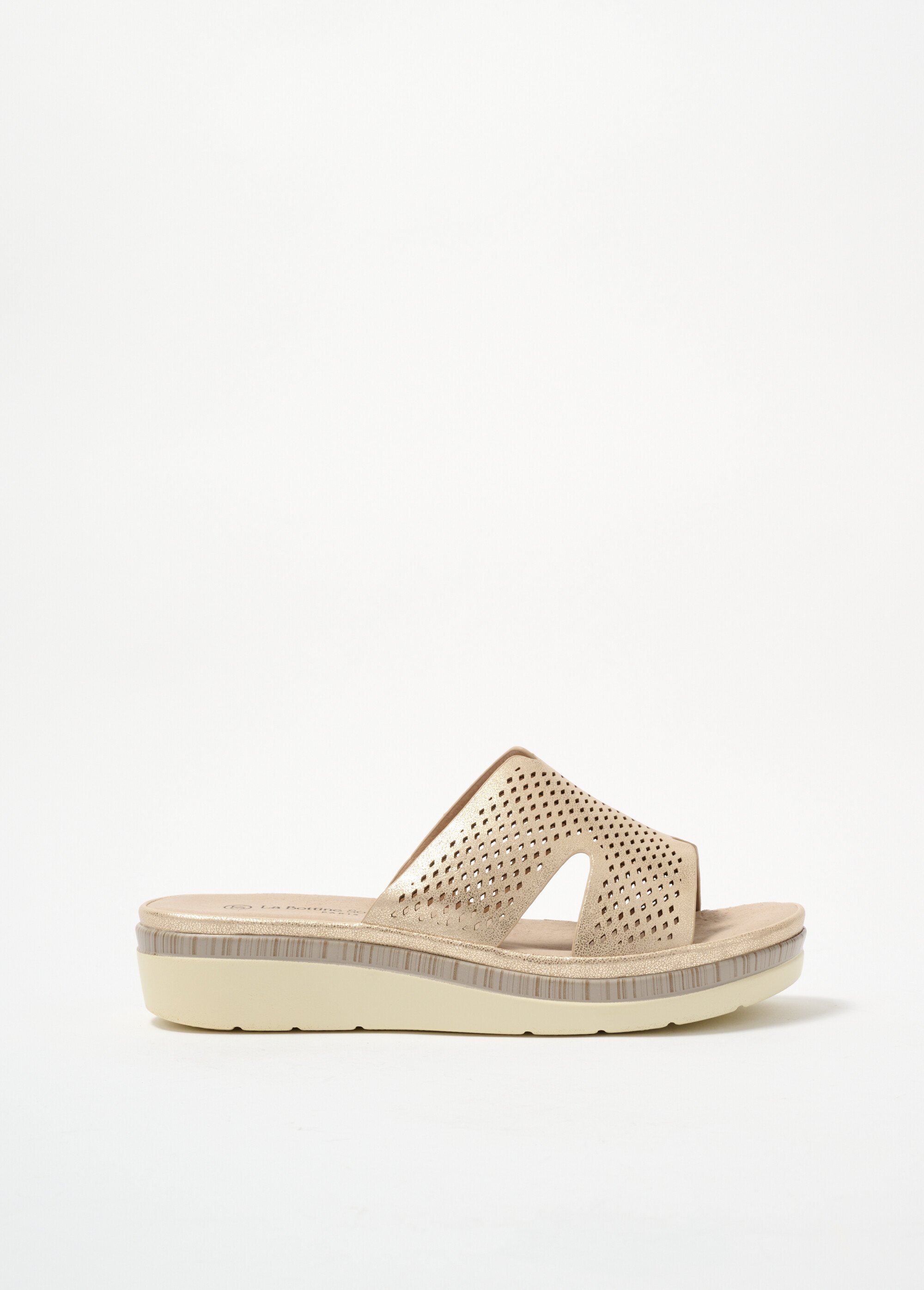 Mules compensées Femme Doré LBBJJ8720 DR1