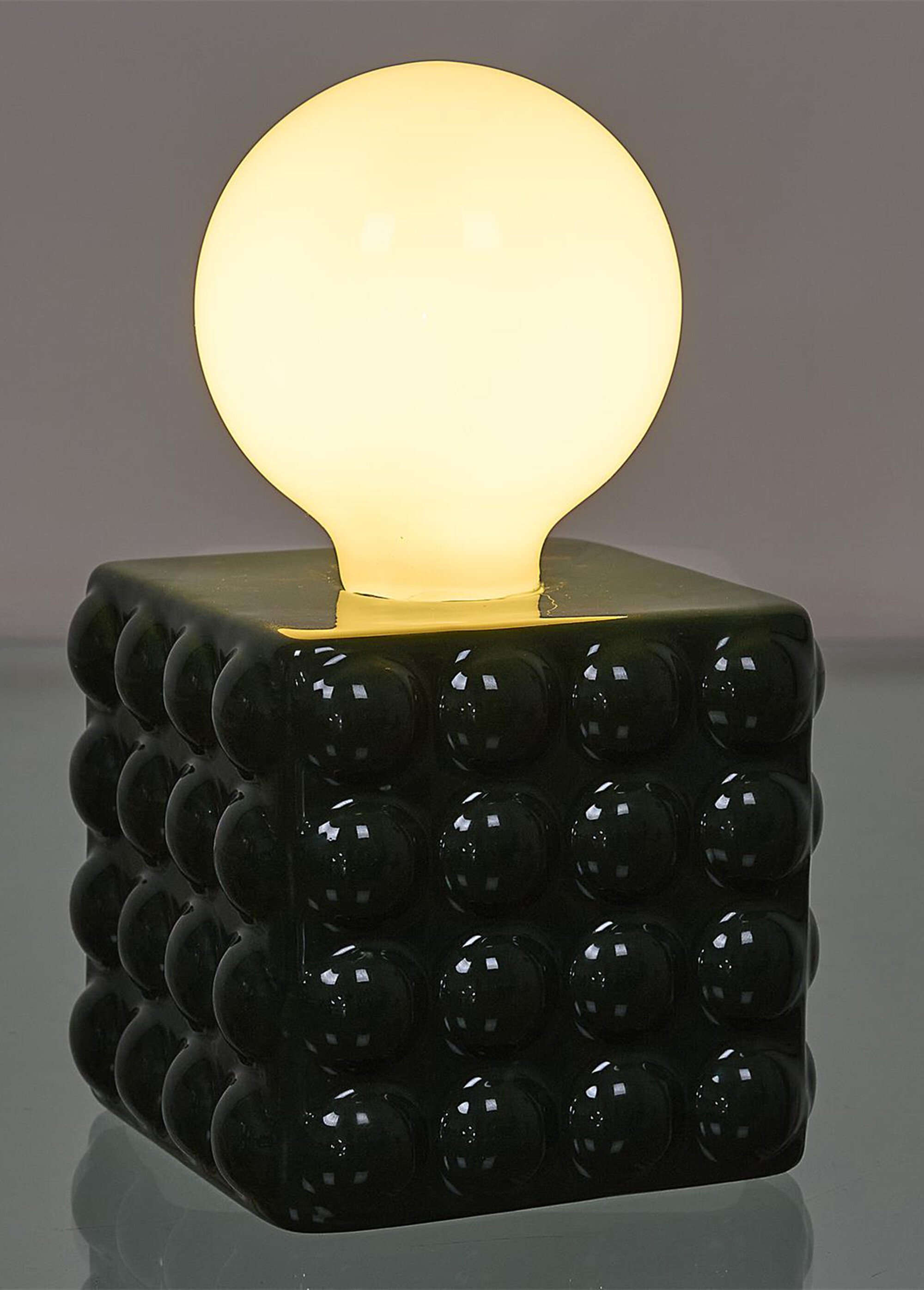 Lampe cube céramique nomade à piles Vert CMP-LA0120 DE1