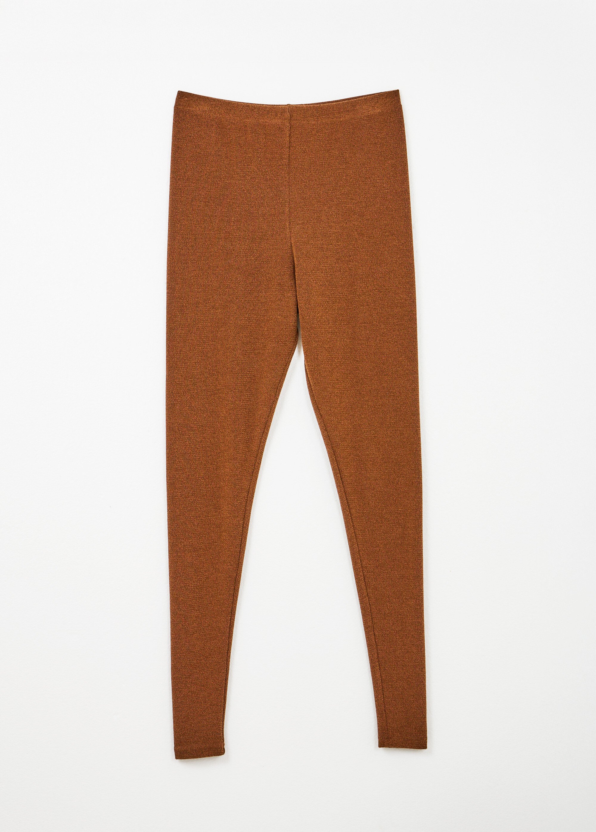 Legging long ceinture élastiqué maille chaude Femme Orange NOHAM AP1