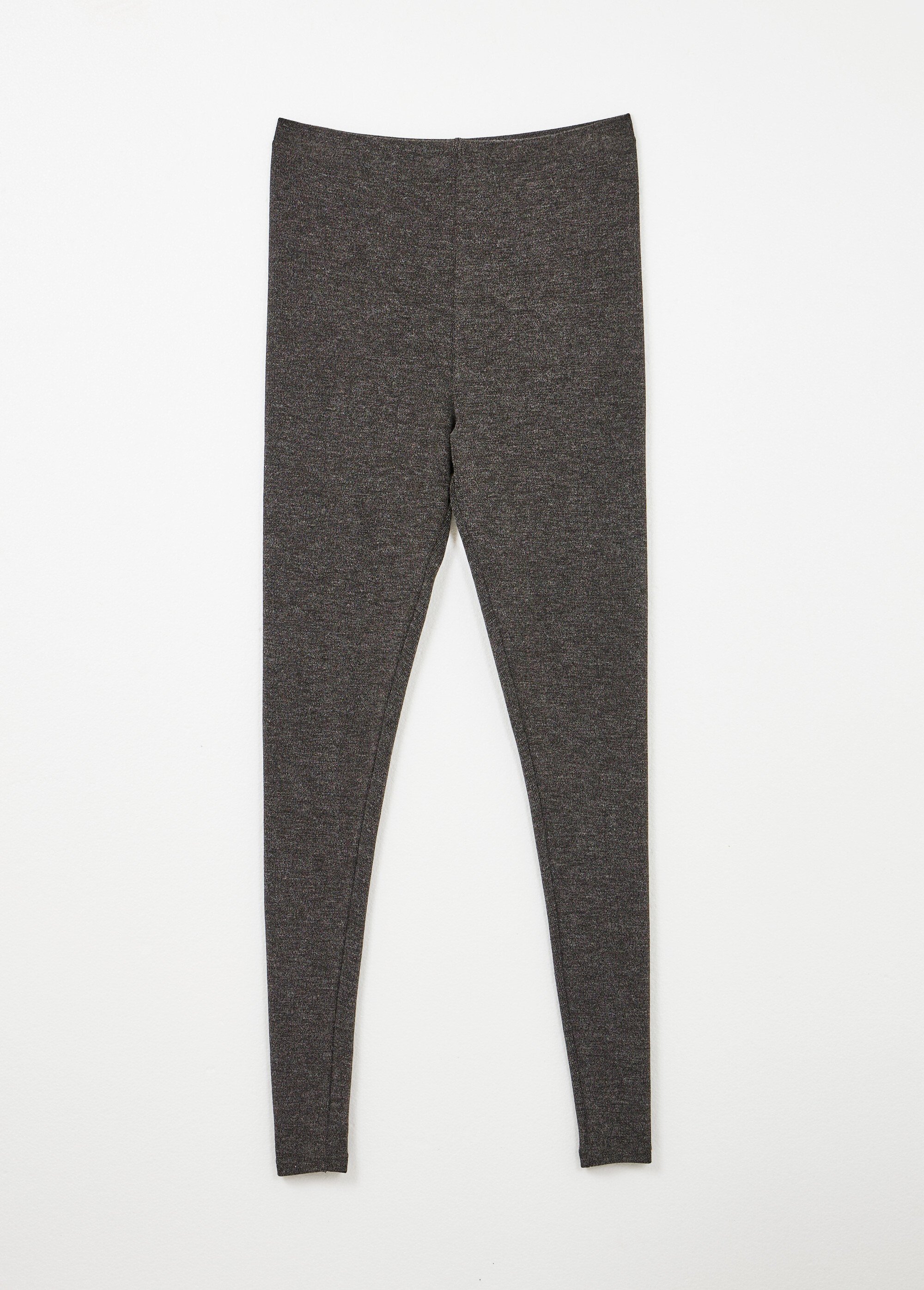 Legging long ceinture élastiqué maille chaude Femme Gris NOHAM AP1