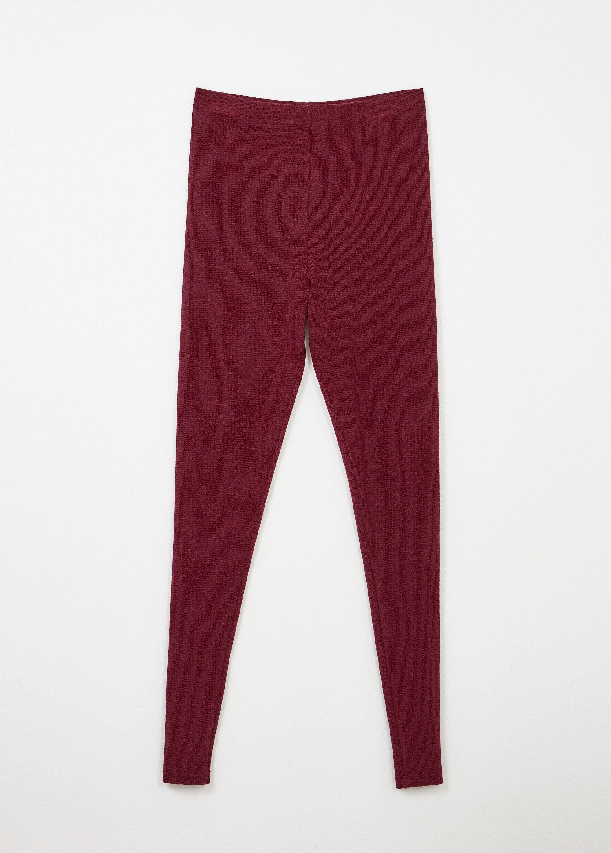 Legging long ceinture élastiqué maille chaude Femme Rouge NOHAM AP1