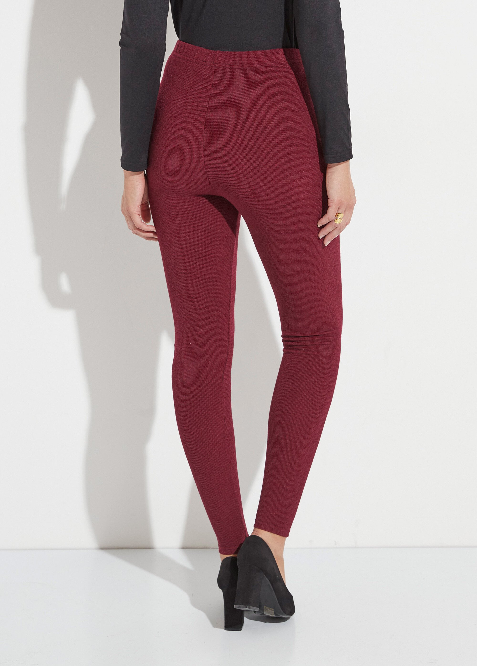 Legging long ceinture élastiqué maille chaude
