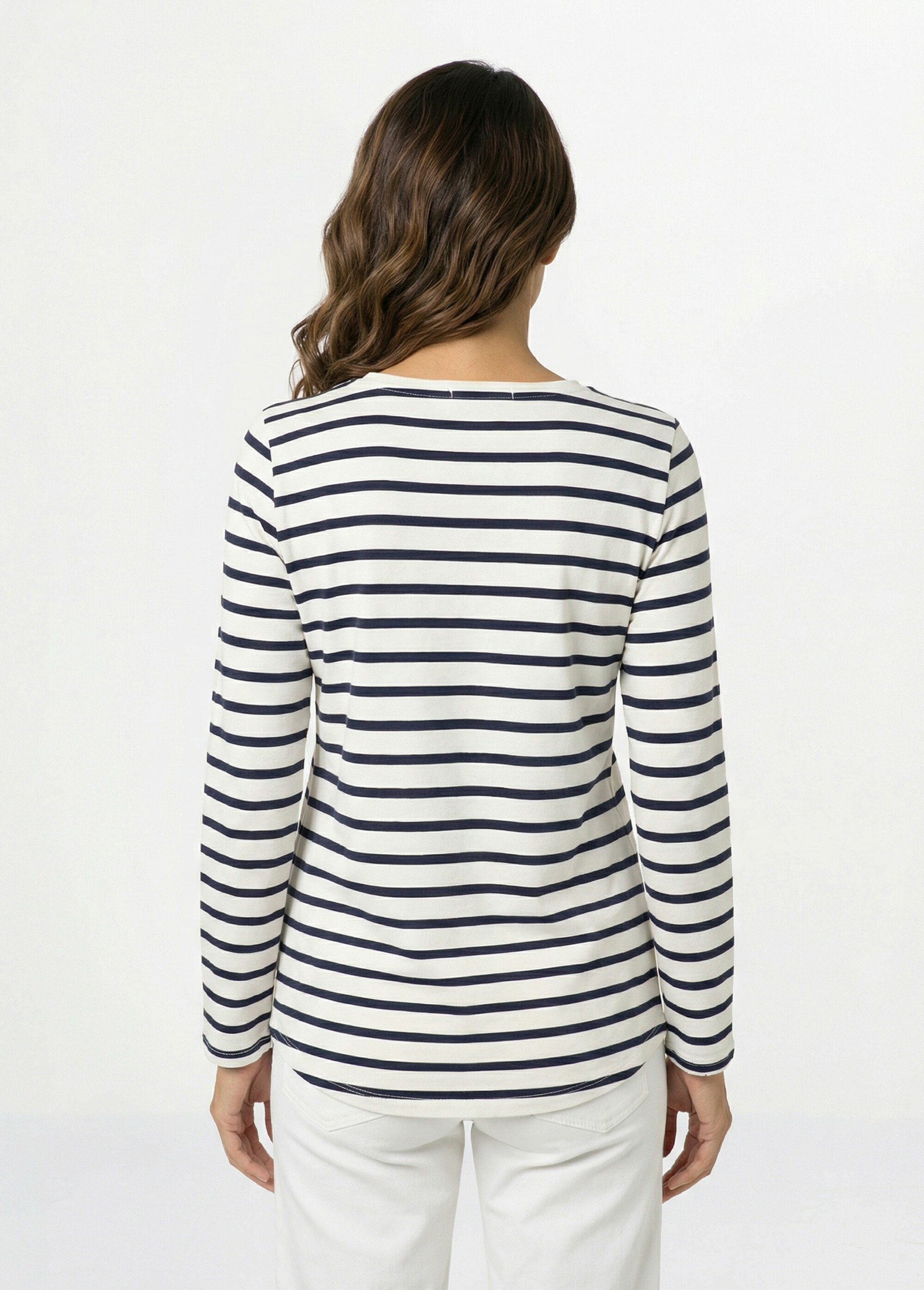 Marinière rayée manches longues, cœur