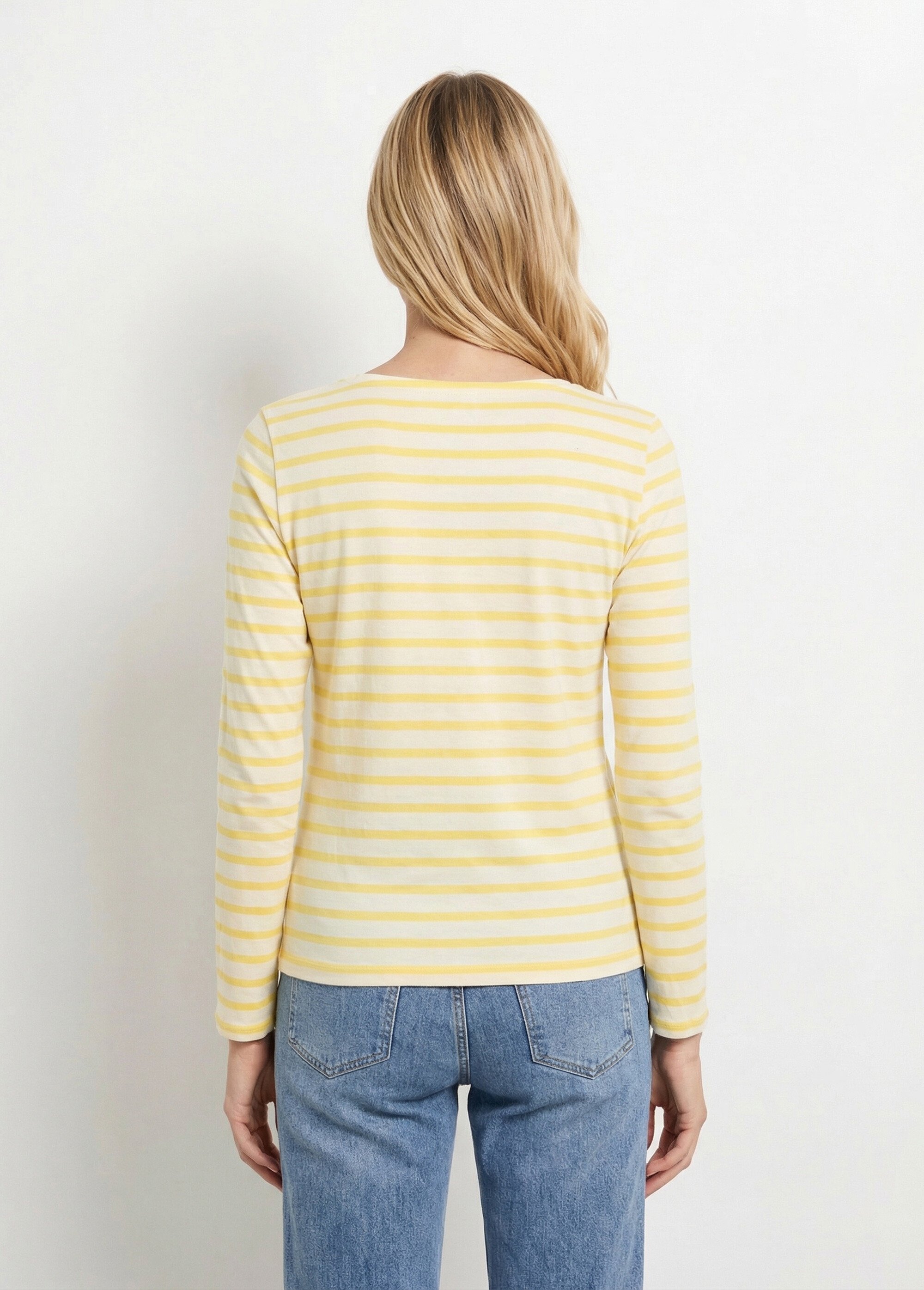 Marinière rayée manches longues, cœur