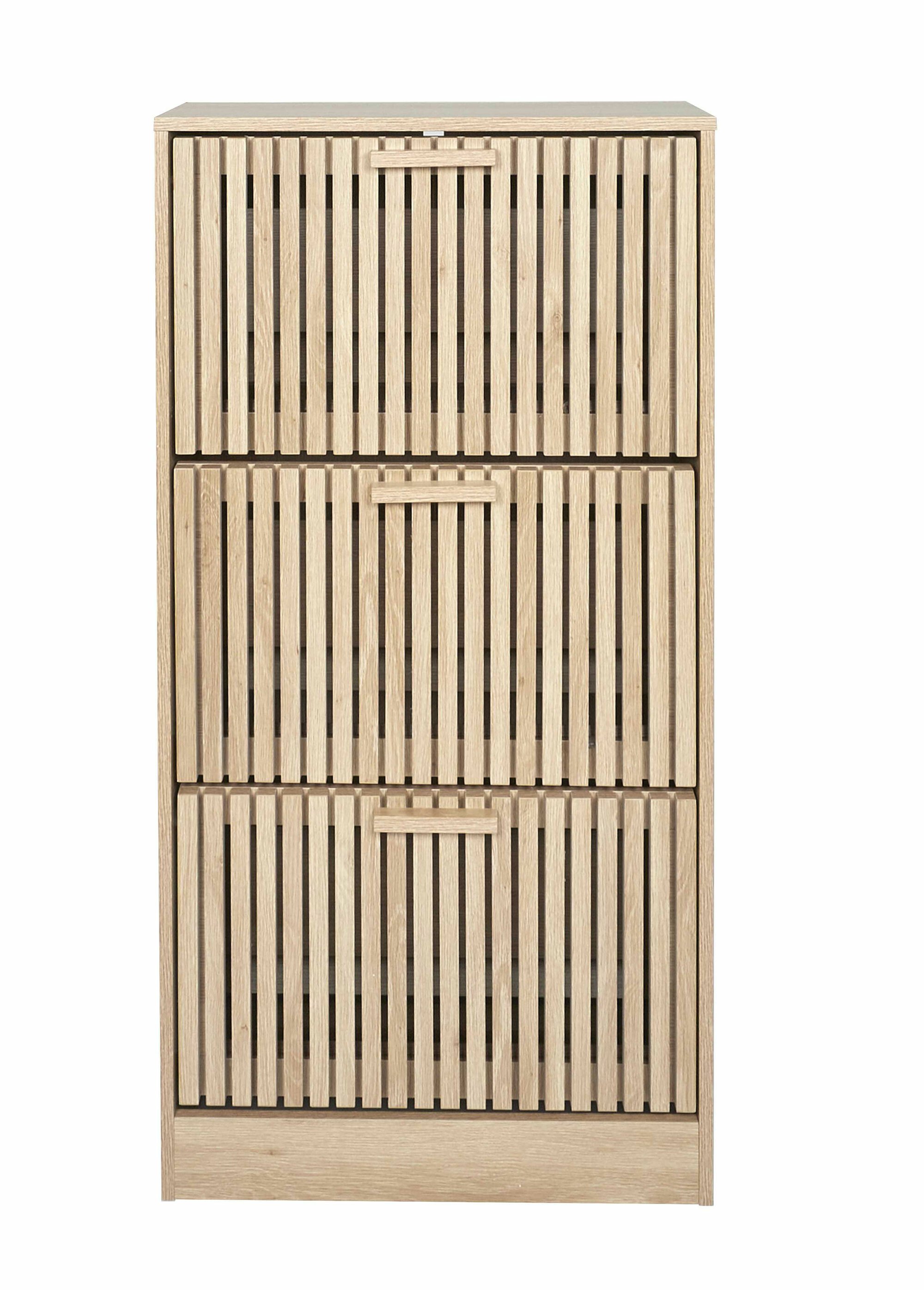 Meuble à chaussures en bois claustra