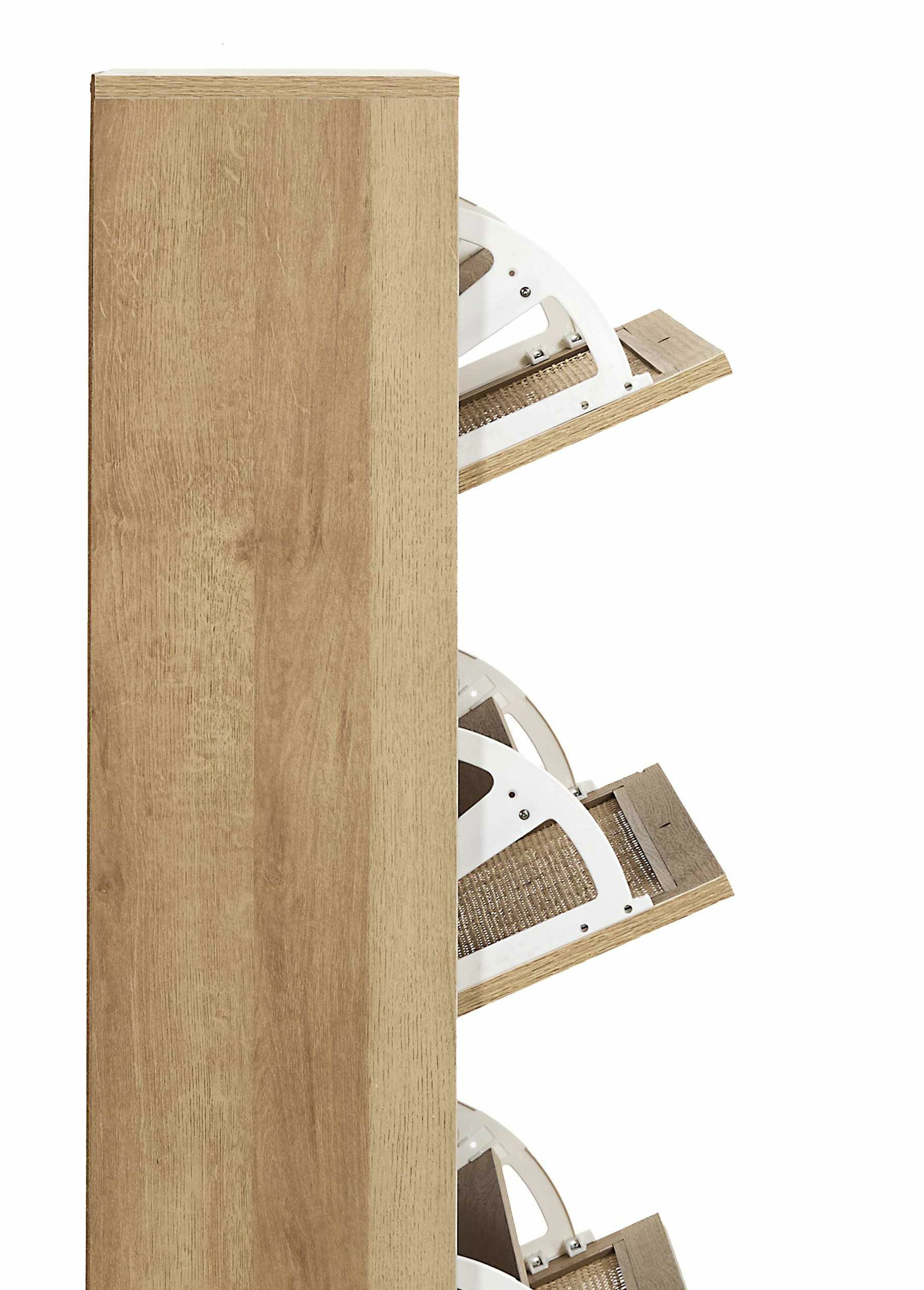 Meuble à chaussures en bois et cannage MARRON CMP-HD0207 DE2