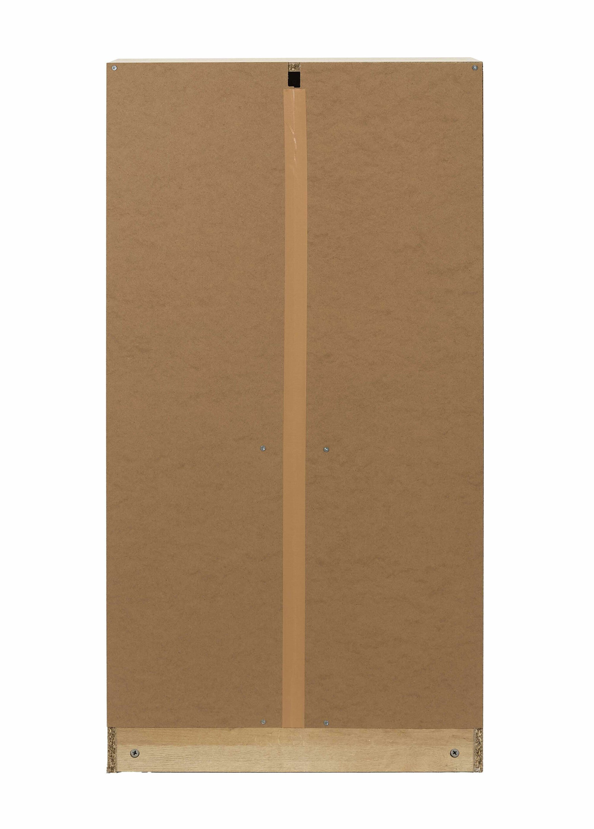 Meuble à chaussures en bois et cannage