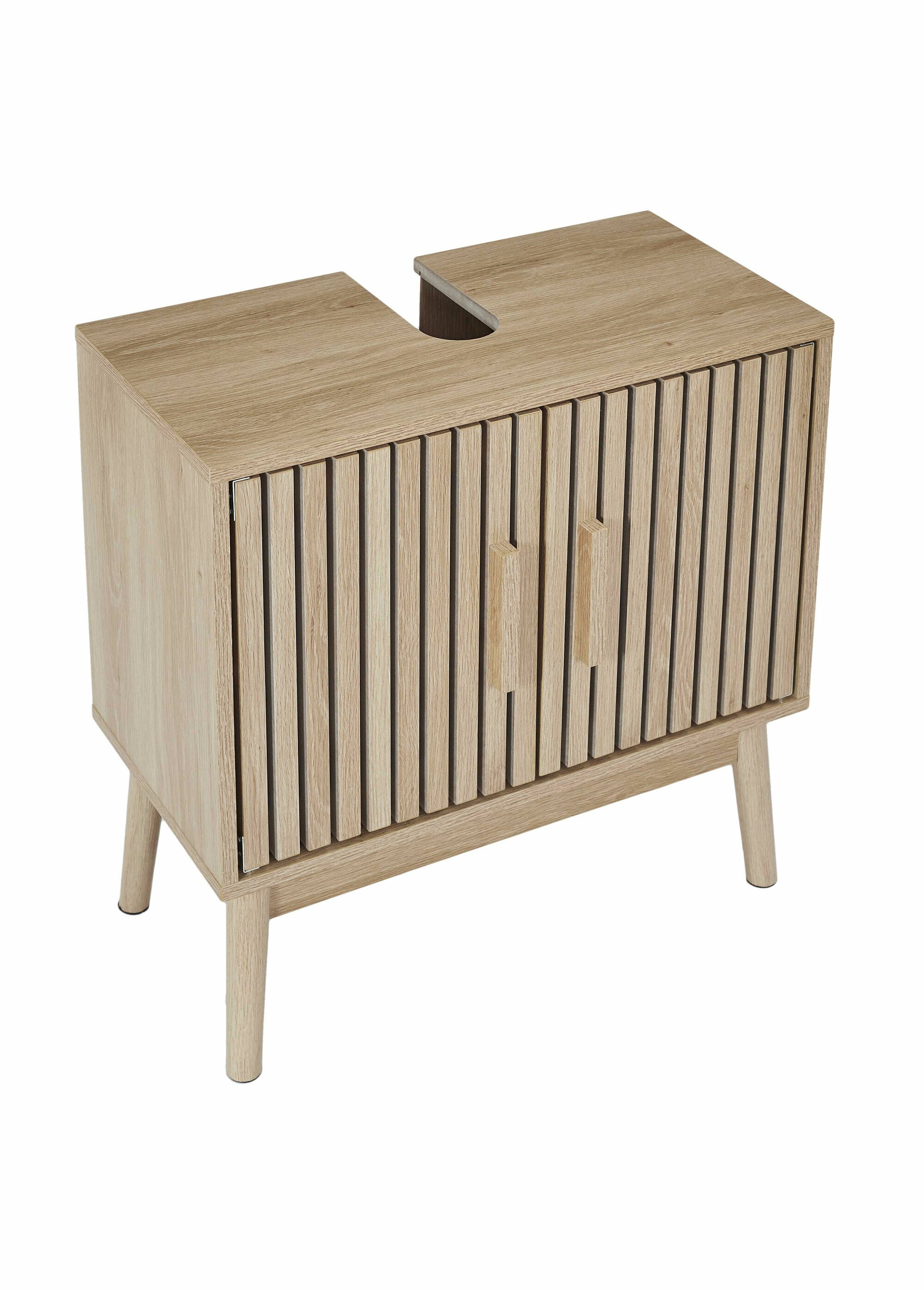 Meuble sous vasque en bois claustra MARRON CMP-HD0222 DE1