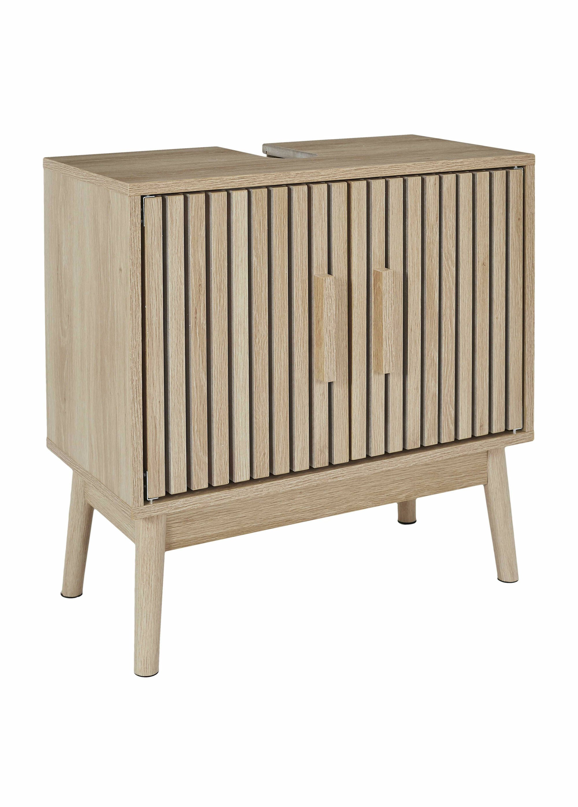 Meuble sous vasque en bois claustra