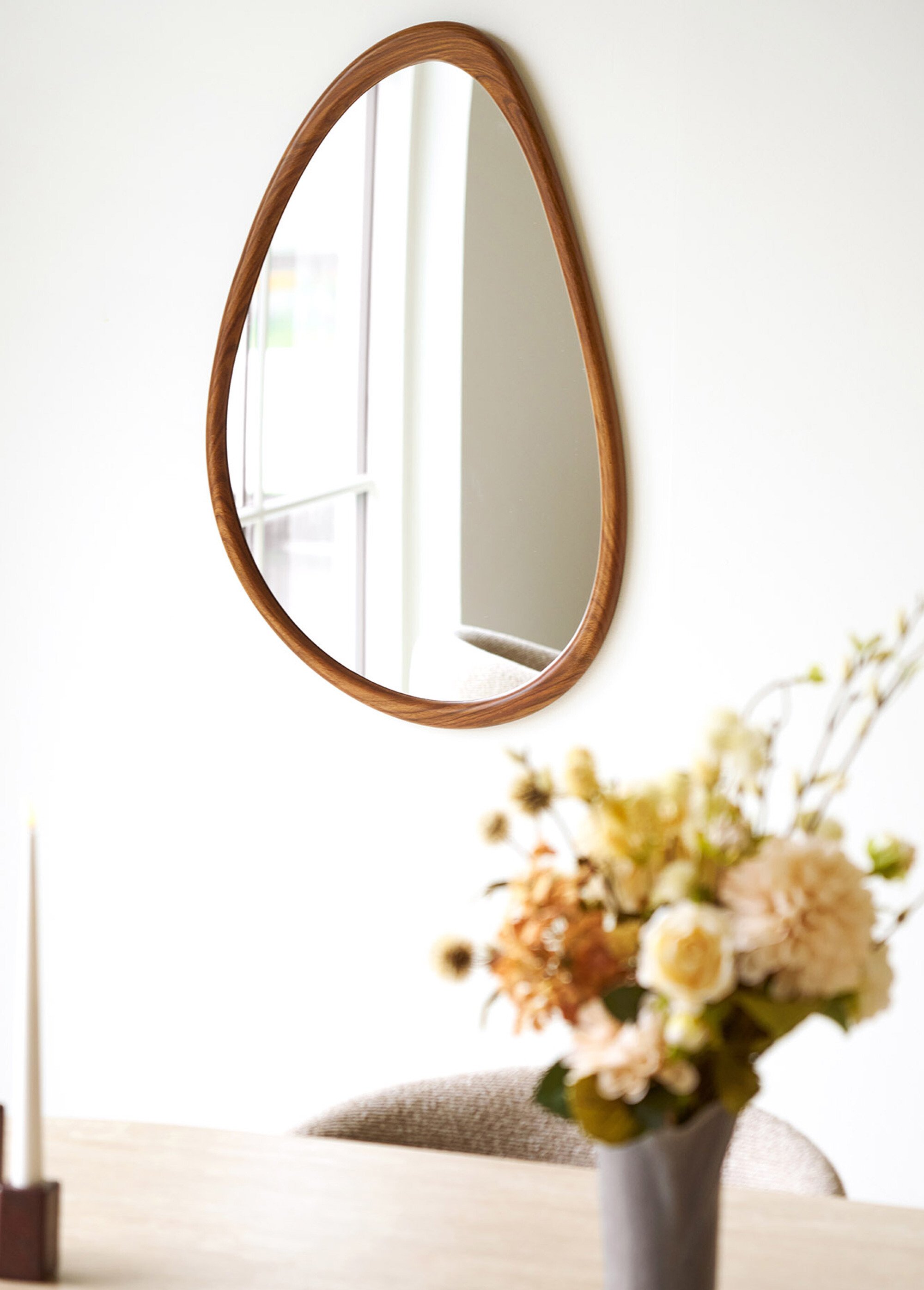 Miroir forme organique contour bois LUXON Beige HN-4001724 SI1