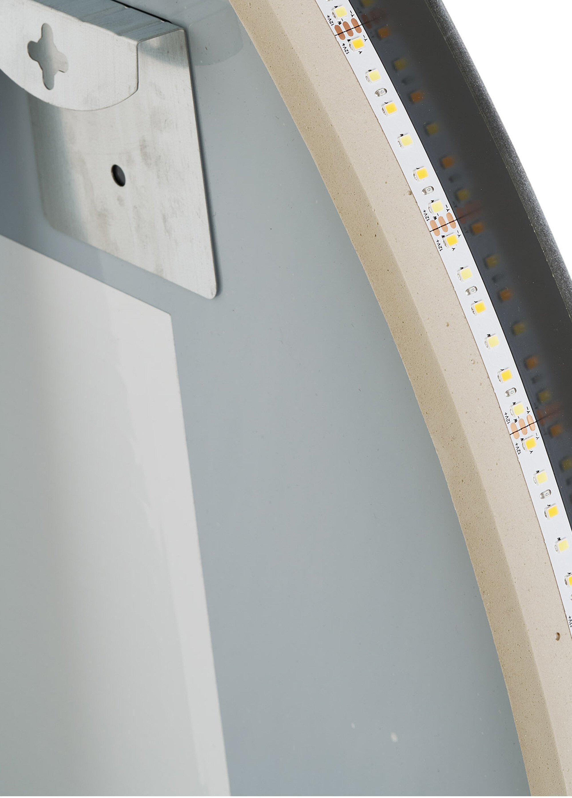 Miroir galet lumineux anti buée KIAMA Blanc HN-4201726 DE3