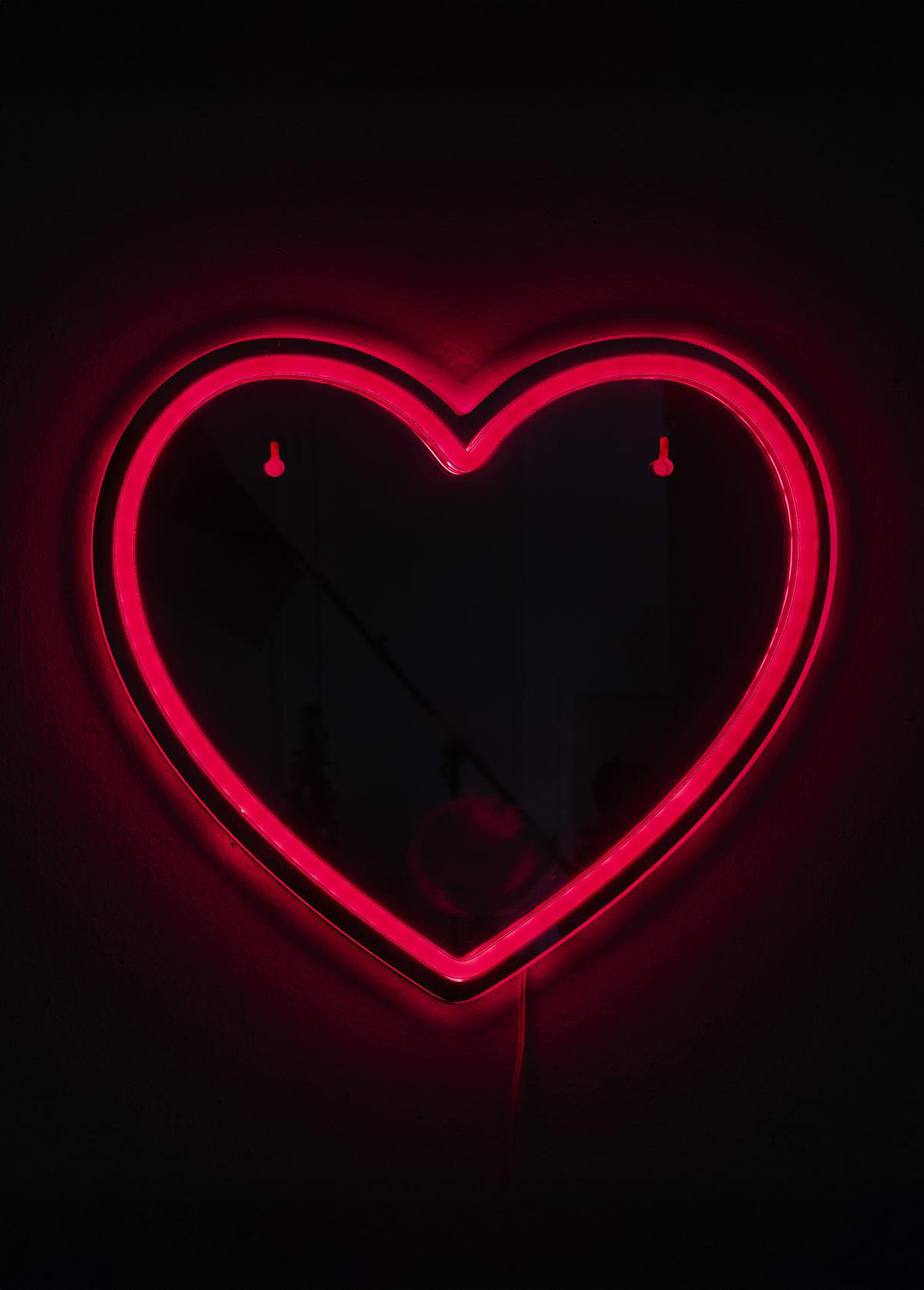 Miroir LED effet néon, forme coeur