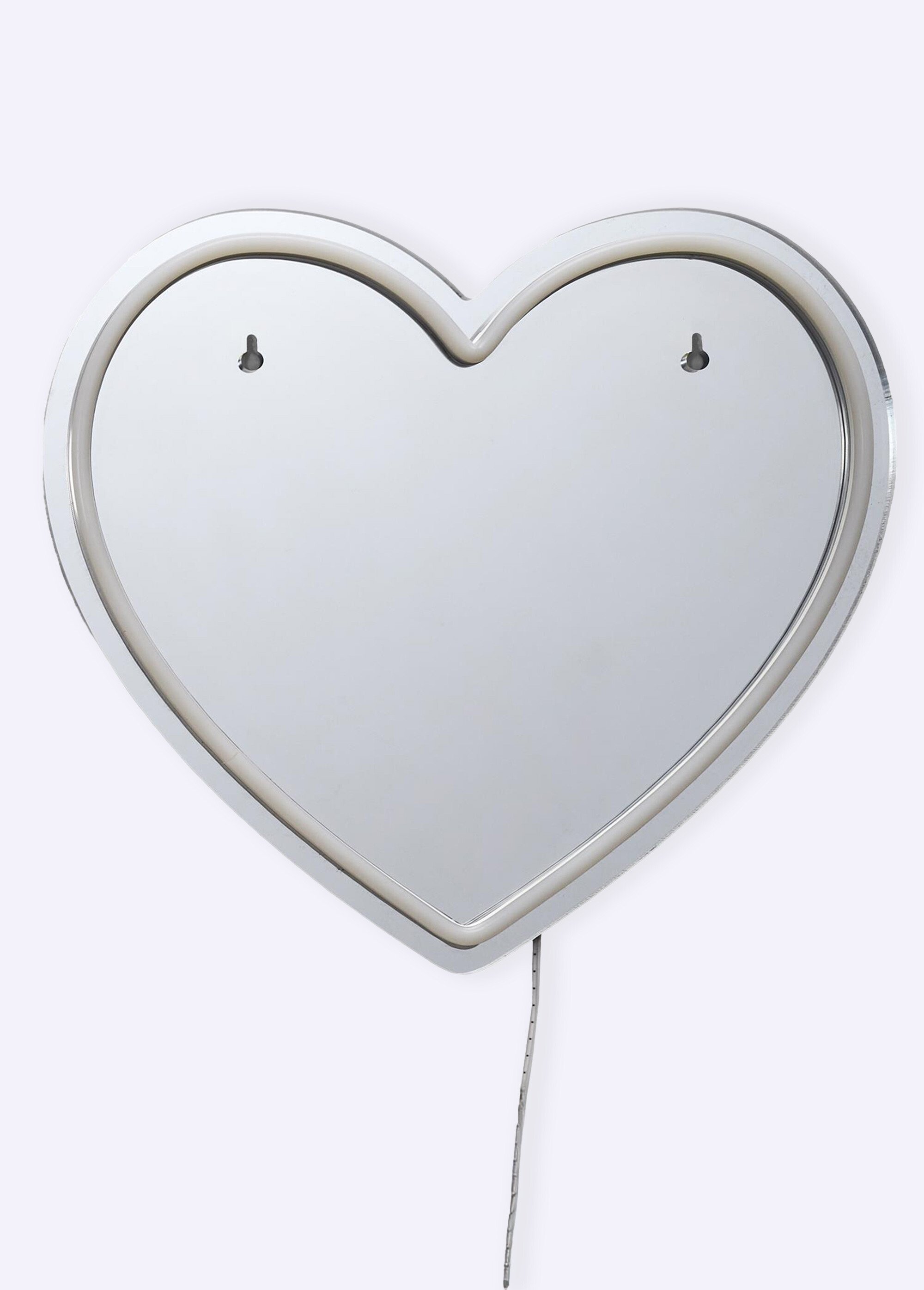 Miroir LED effet néon, forme coeur