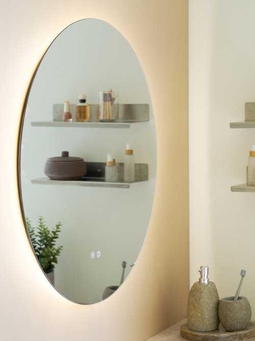 Miroir rond lumineux anti buée KIAMA Blanc HN-4201727 SI1