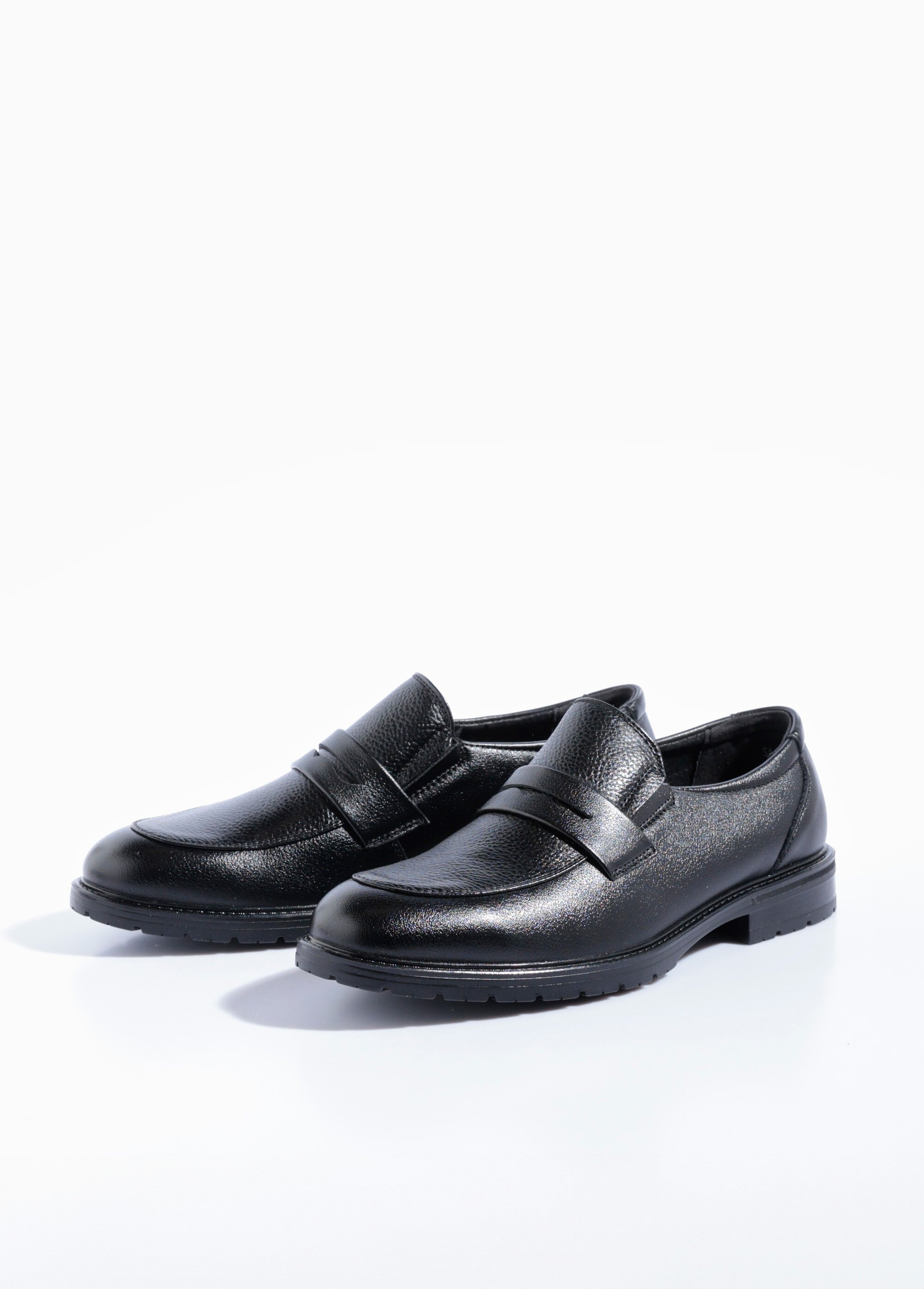 Mocassins simili cuir, patte ton sur ton Homme Noir YIM57021 DE1