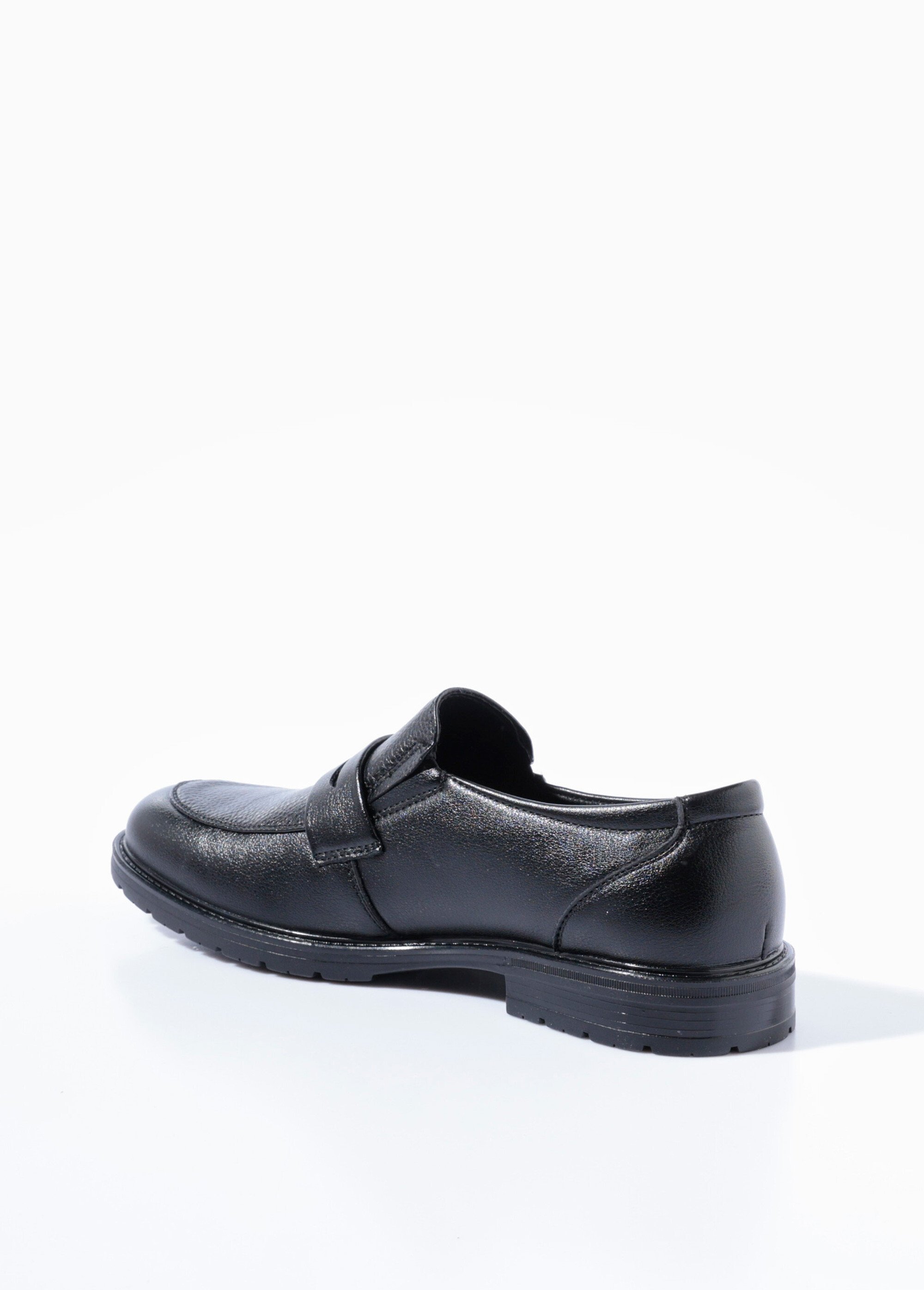 Mocassins simili cuir, patte ton sur ton Homme Noir YIM57021 DO1