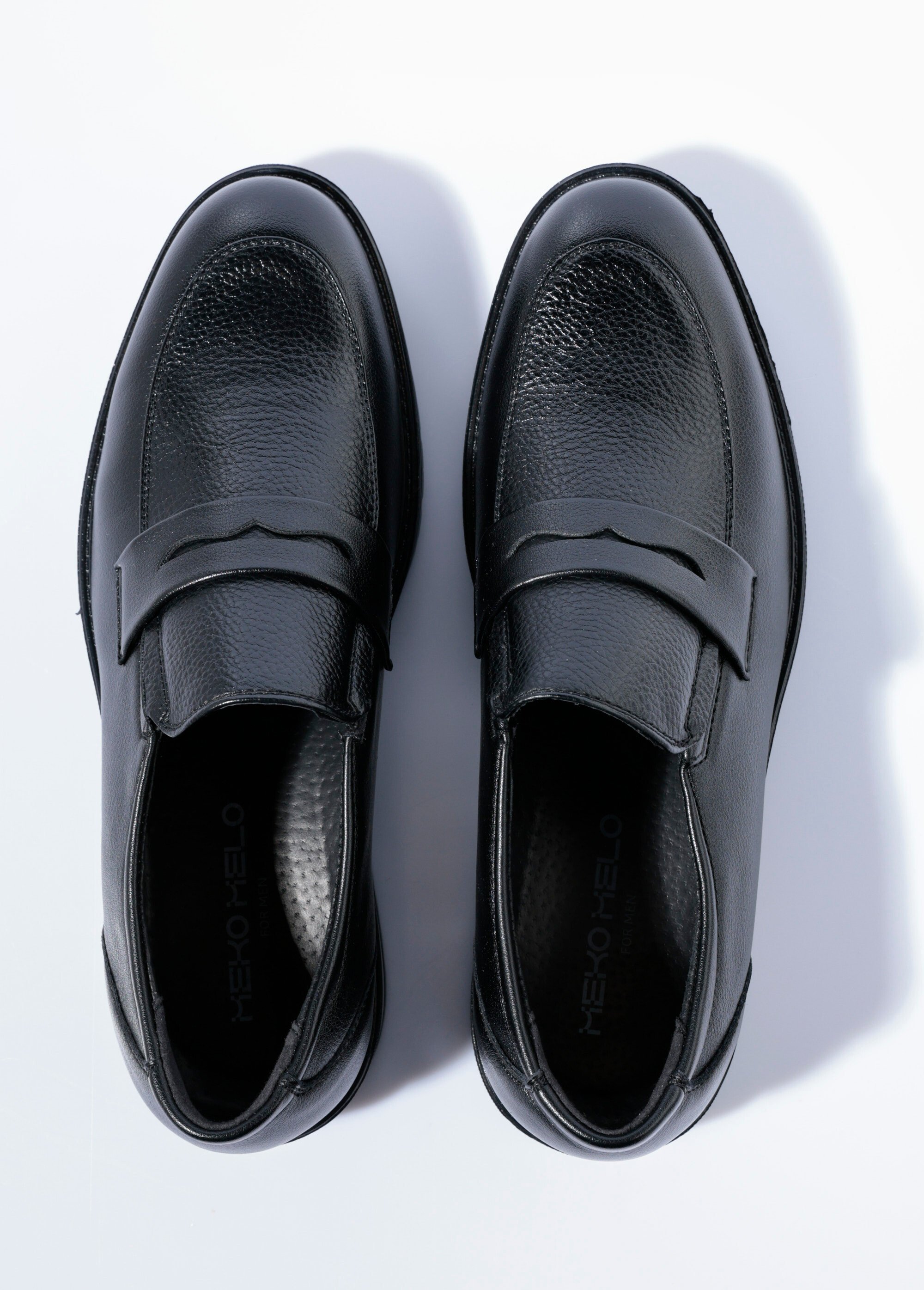Mocassins simili cuir, patte ton sur ton Homme Noir YIM57021 OV1