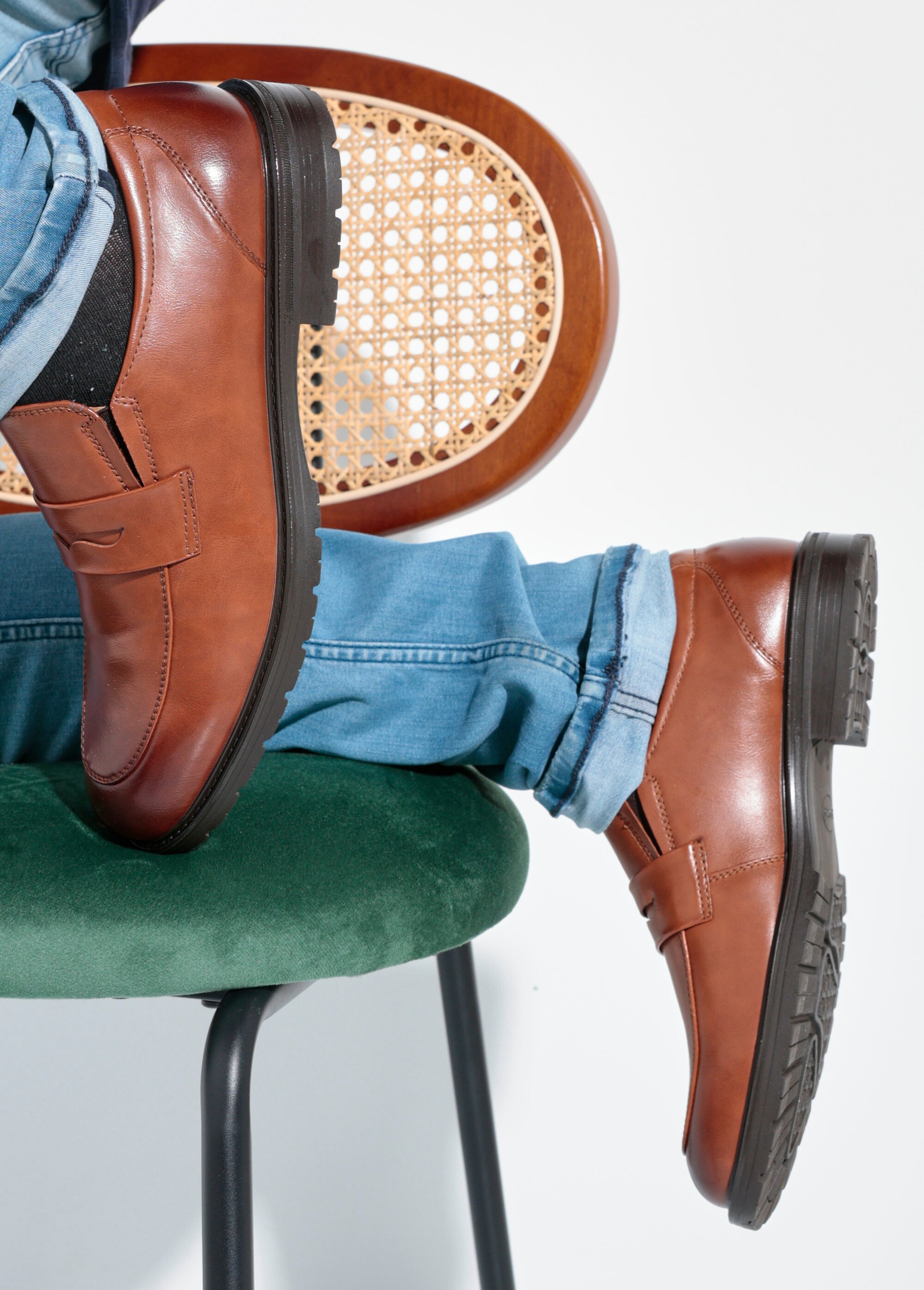 Mocassins simili cuir, patte ton sur ton Homme Beige YIM57021 SI1