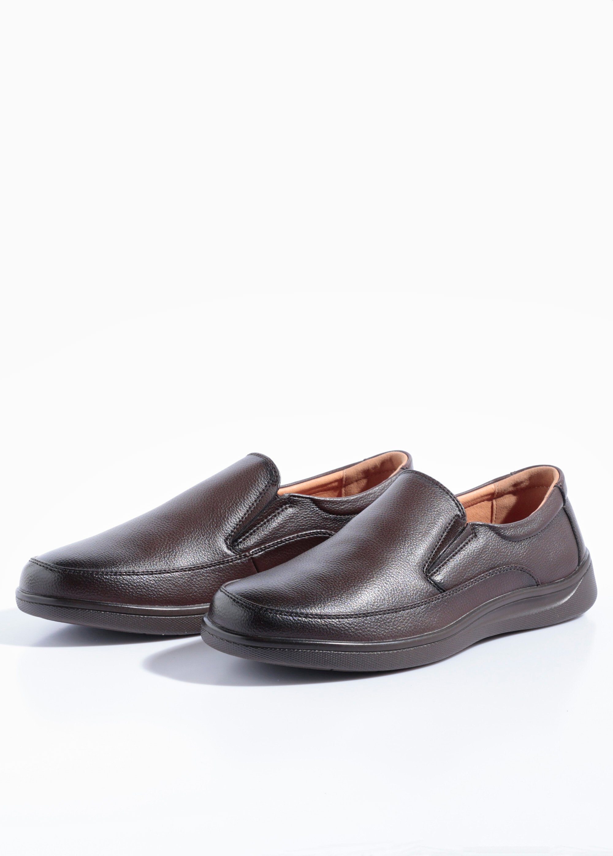Mocassins style loafers en simili cuir Homme Marron YIM10278 DE1