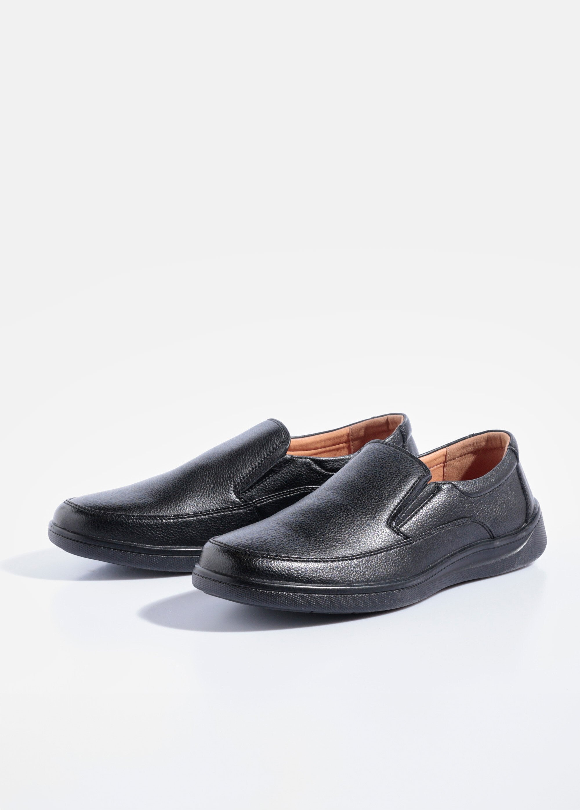 Mocassins style loafers en simili cuir Homme Noir YIM10278 DE1
