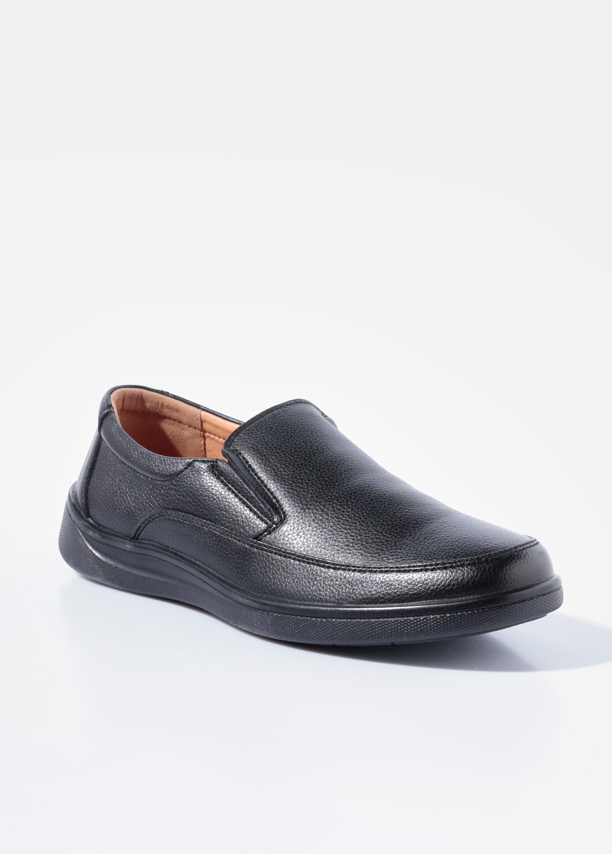 Mocassins style loafers en simili cuir Homme Noir YIM10278 FA1