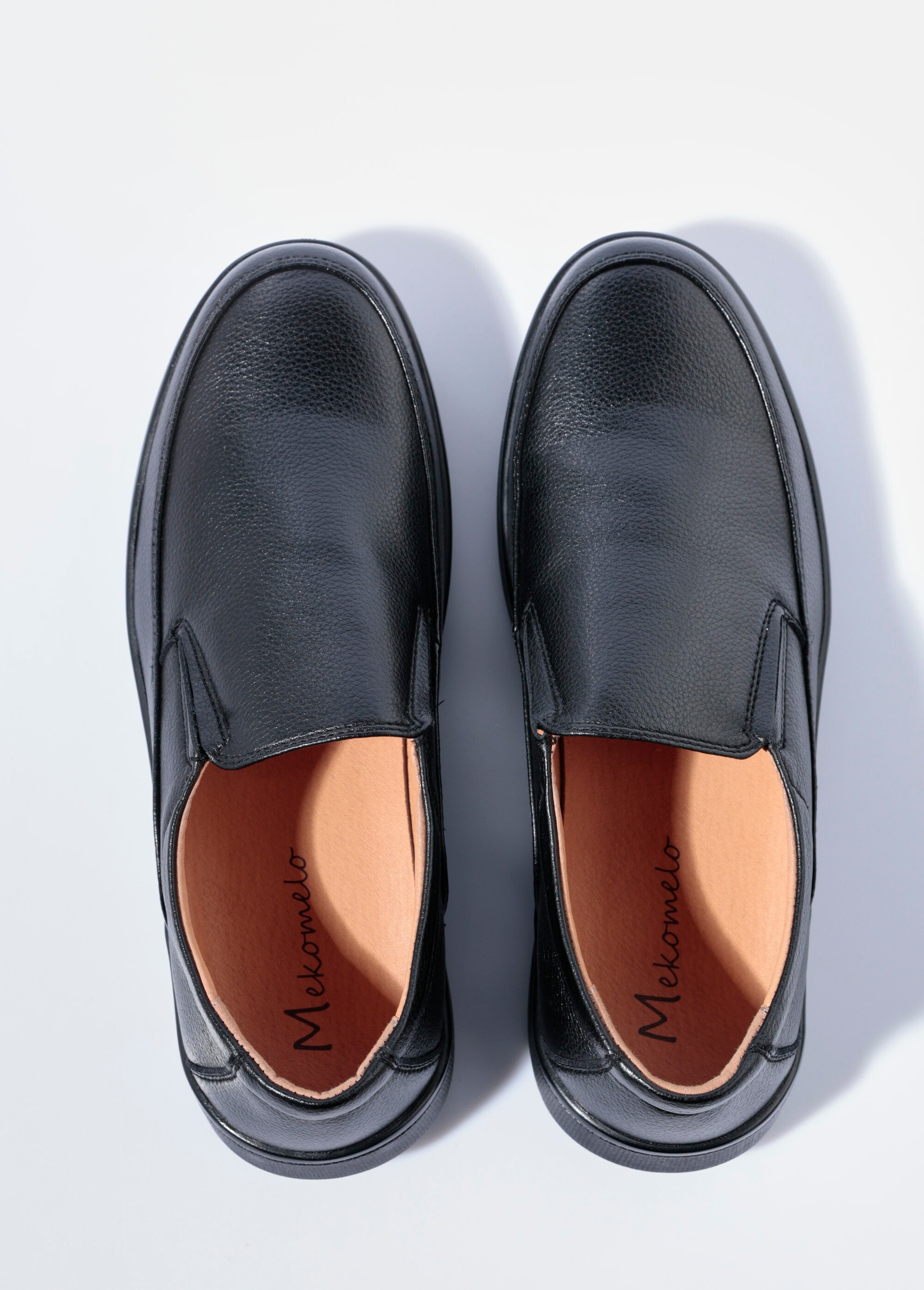 Mocassins style loafers en simili cuir Homme Noir YIM10278 OV1