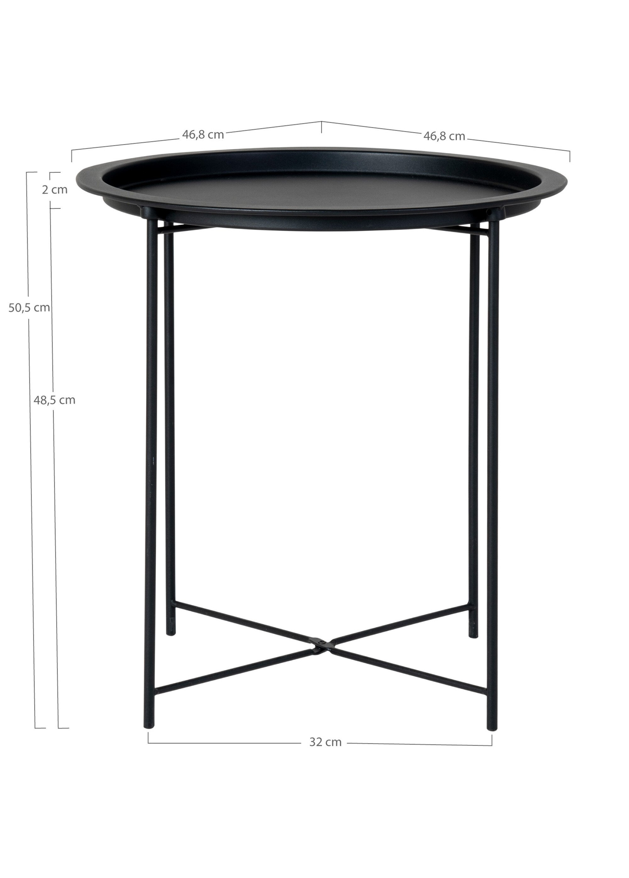 Petite table d’appoint ronde en acier NOIR HN-2101350 DE1