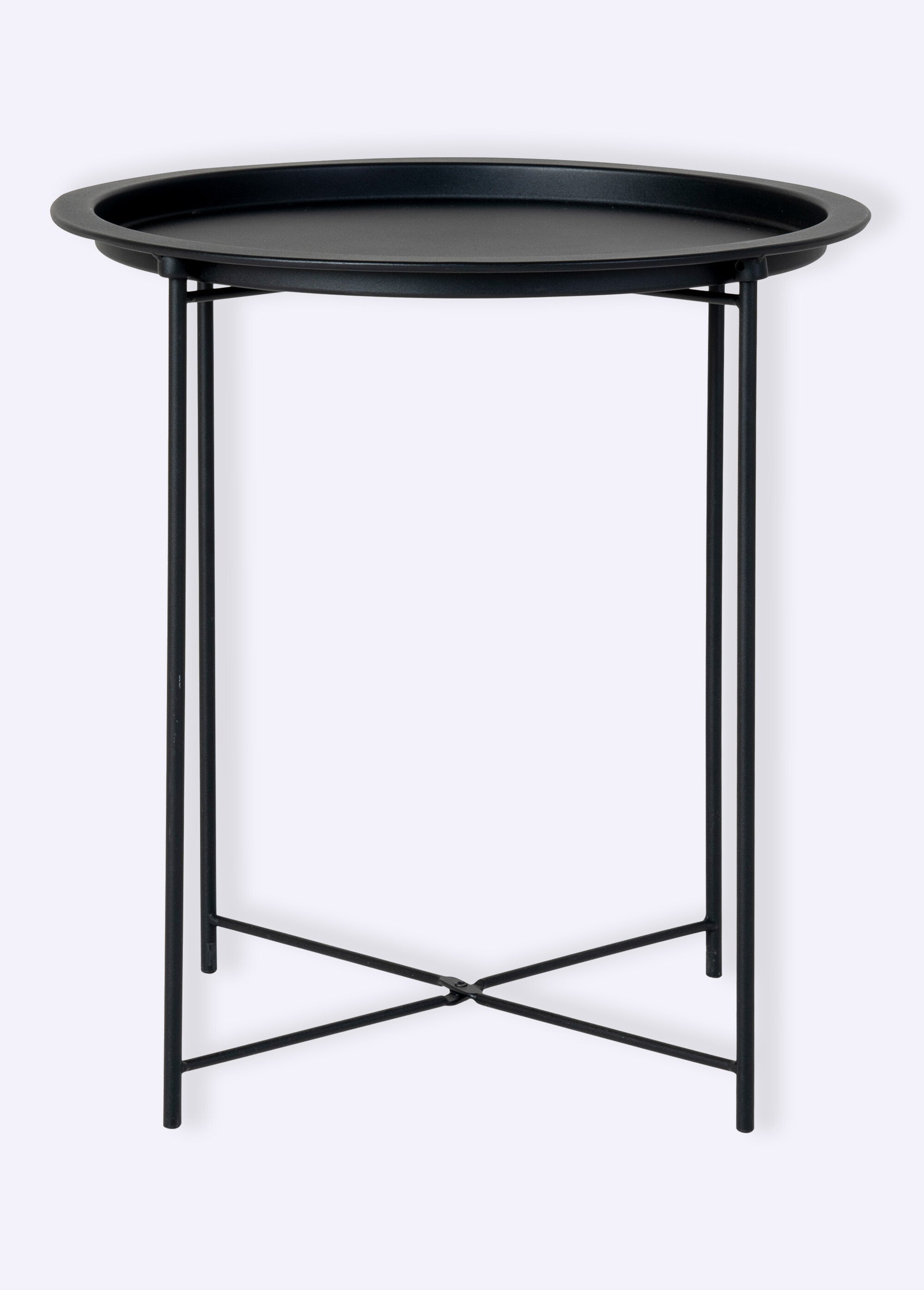 Petite table d’appoint ronde en acier NOIR HN-2101350 FA1