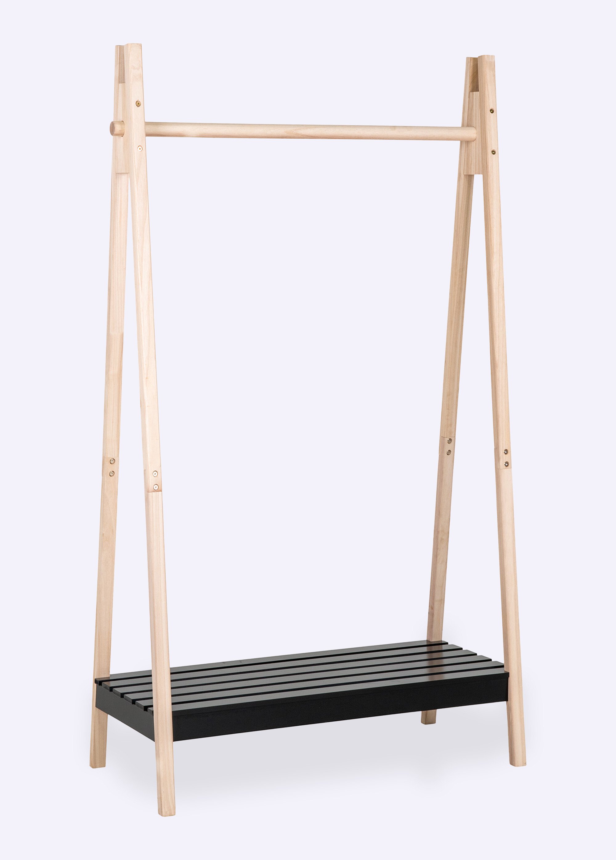 Portant à vêtements, bois naturel BEIGE HN-3604051 FA1