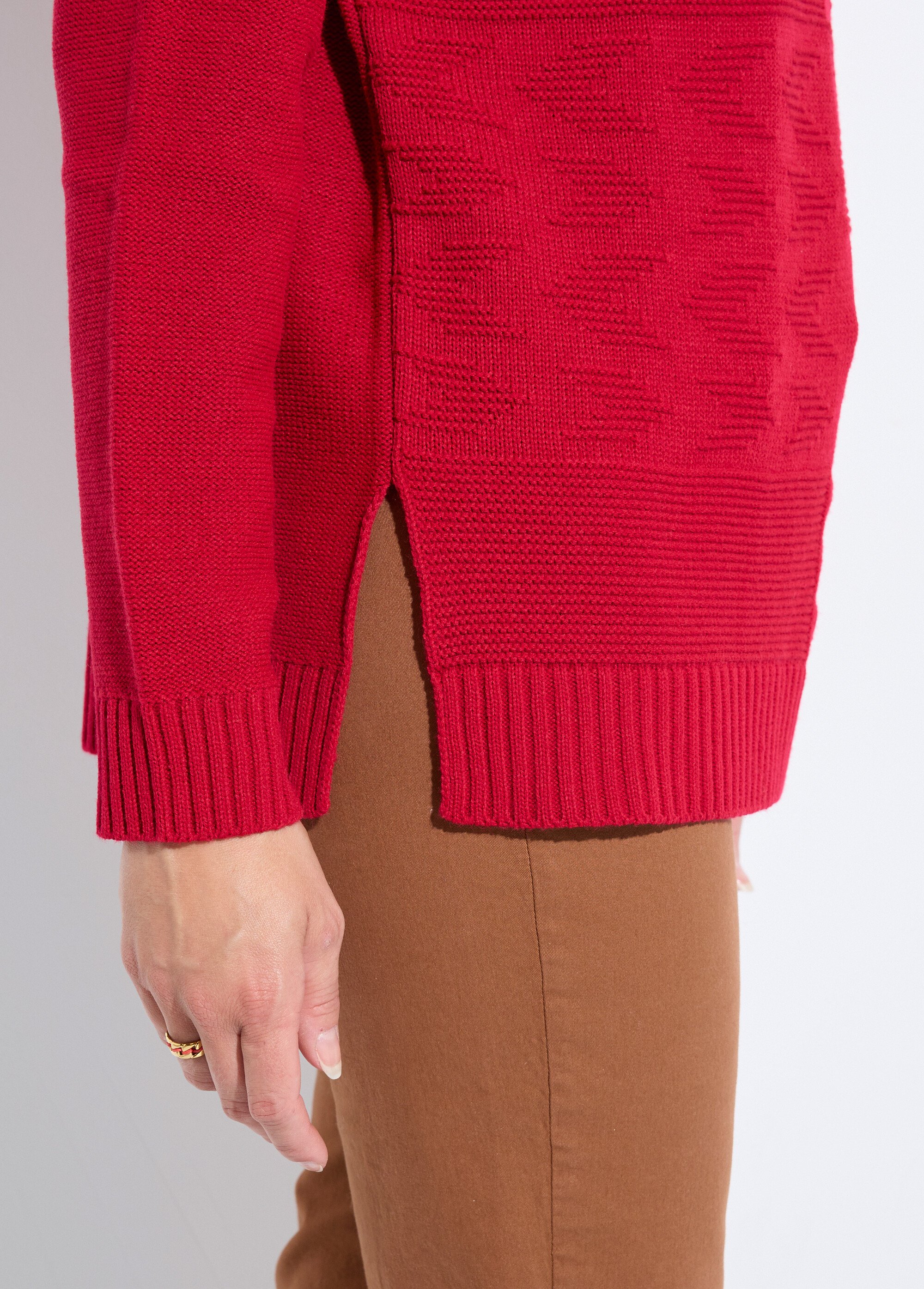 Pull-tunique col rond manches longues Femme Rose PATSY DE2