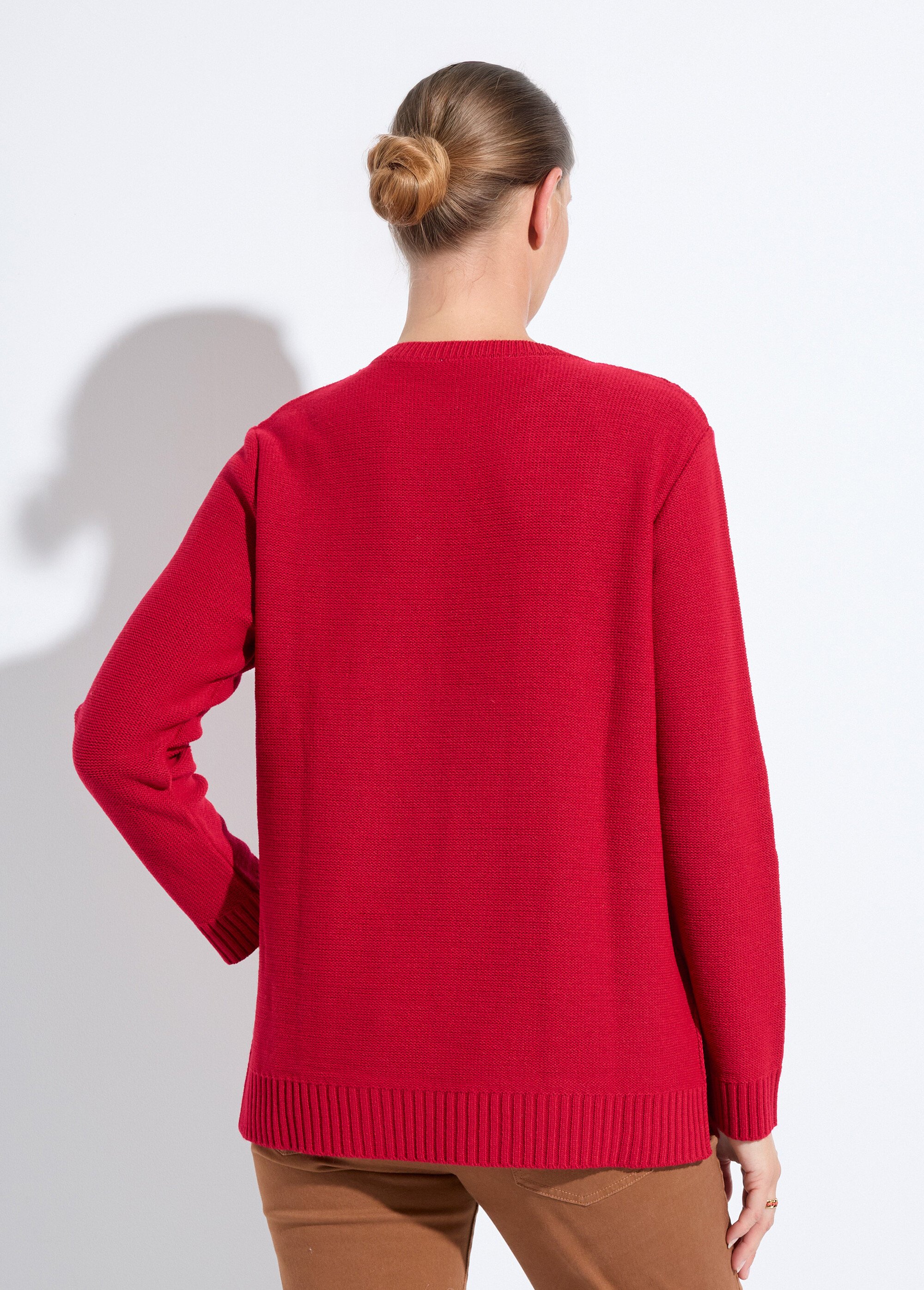 Pull-tunique col rond manches longues Femme Rose PATSY DO1