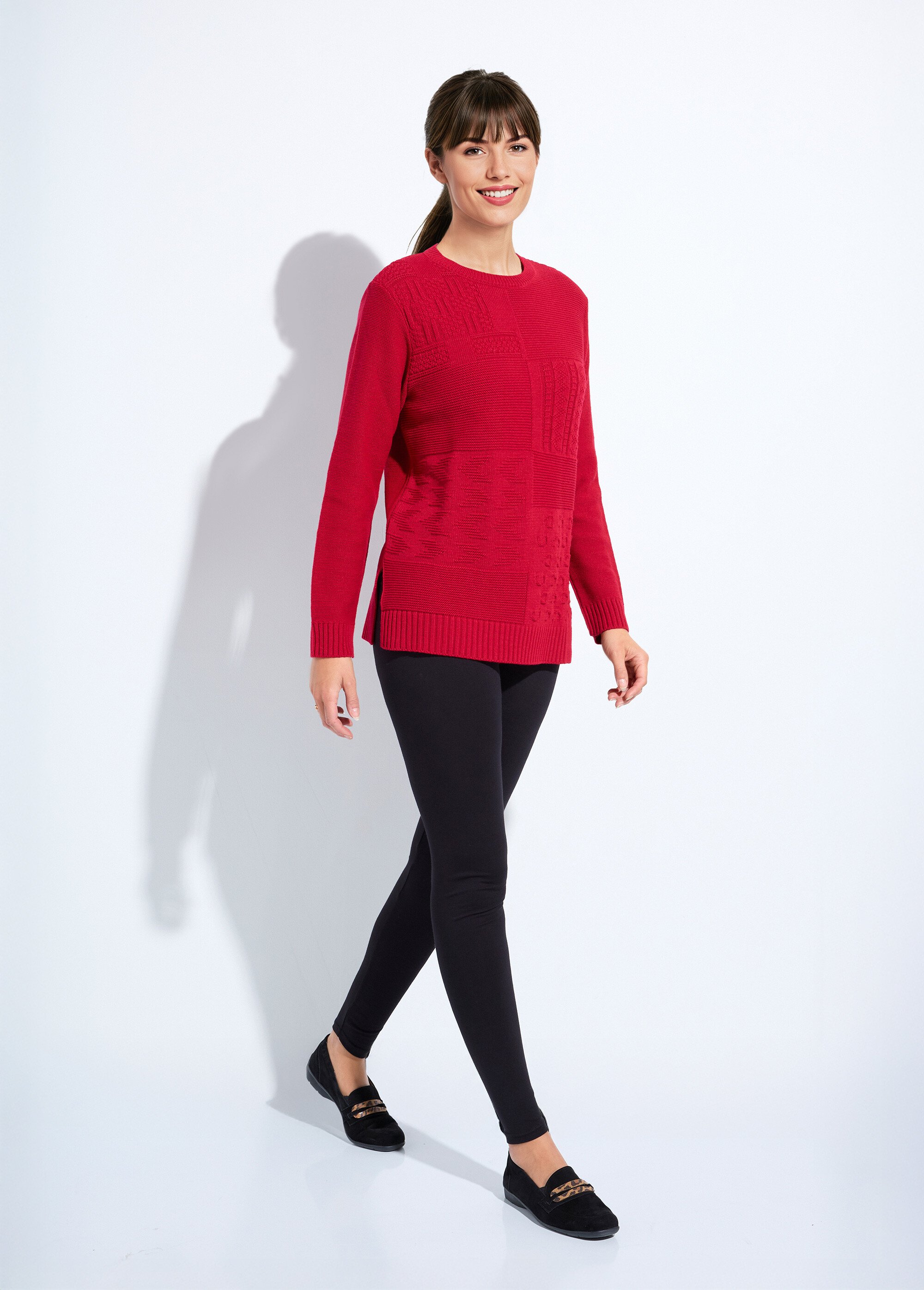 Pull-tunique col rond manches longues Femme Rose PATSY SF2