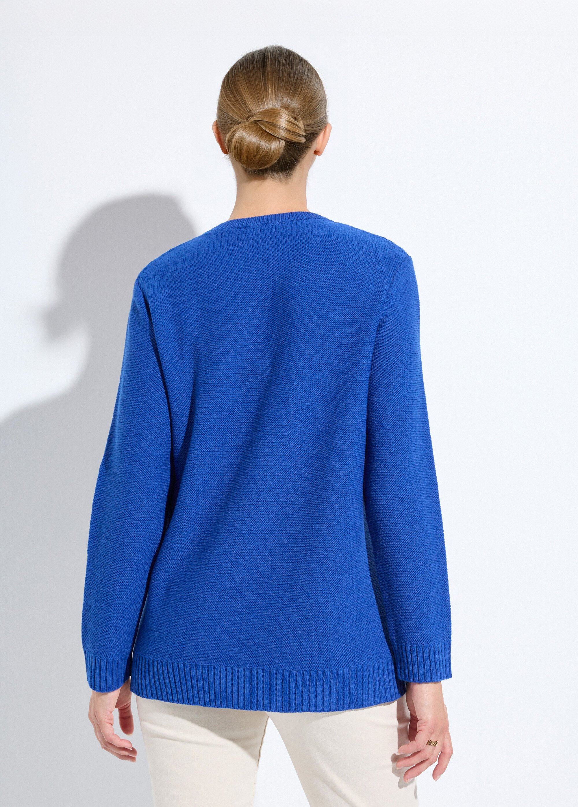 Pull-tunique col rond manches longues Femme Bleu PATSY DO1