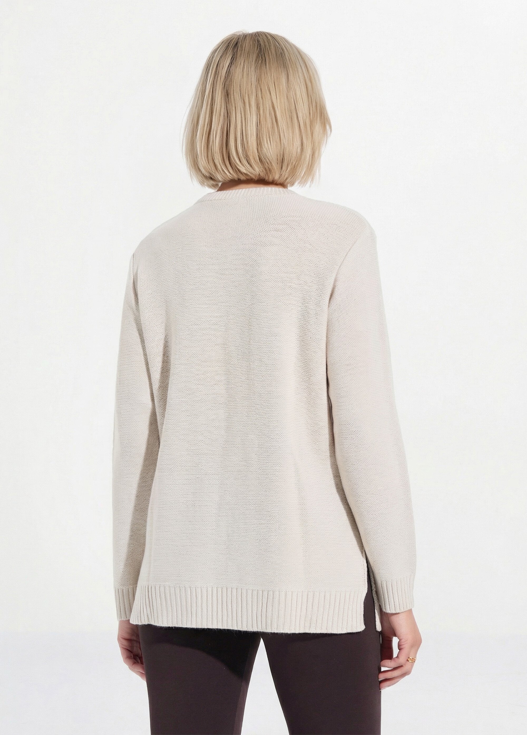 Pull-tunique col rond manches longues