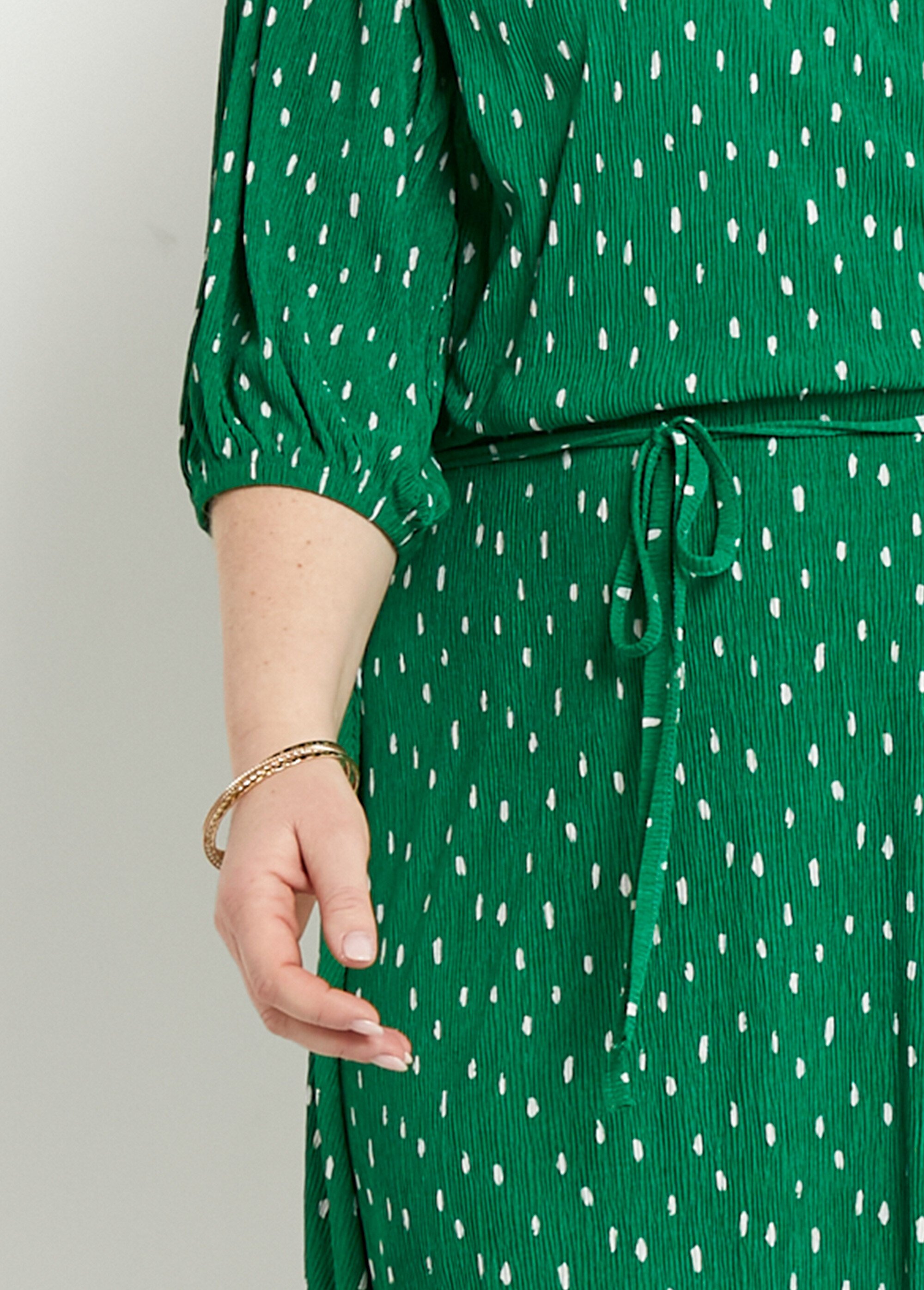 Robe courte cache-coeur imprimé pois