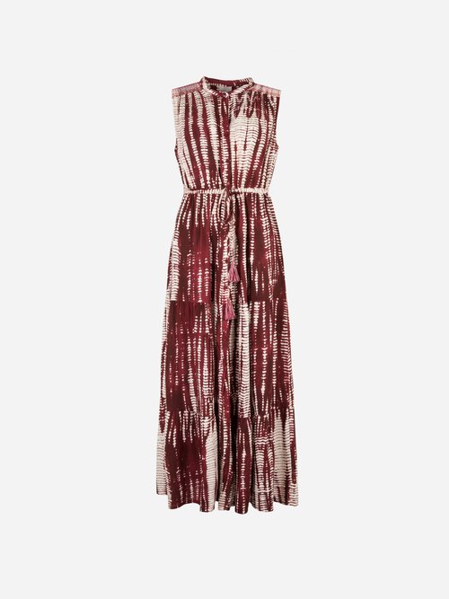 Robe longue volantée sans manches Femme Rouge ANG-ODABO AP1