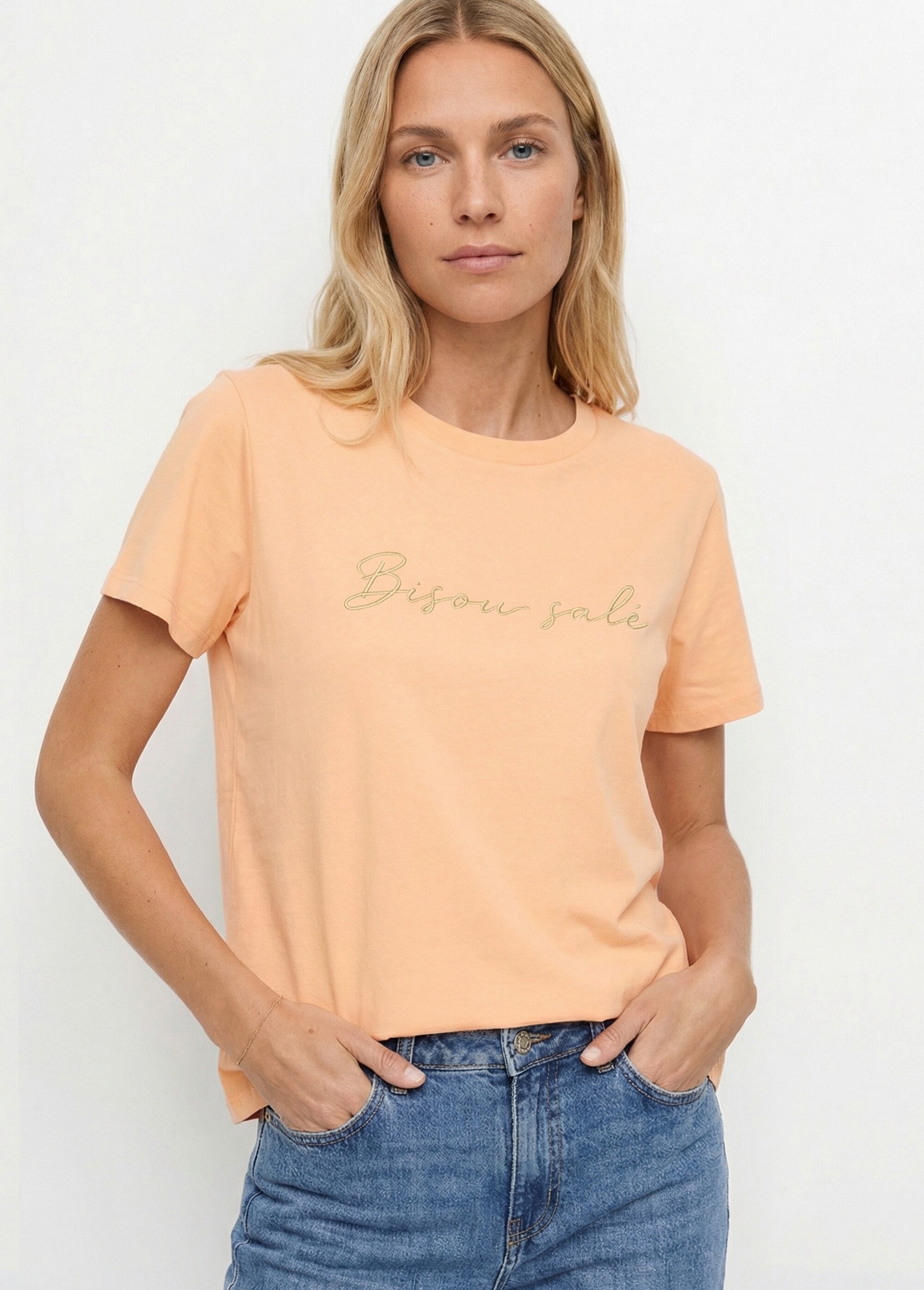 T-shirt manches courtes, Bisou salé Femme Orange JB-TS0037 MV1