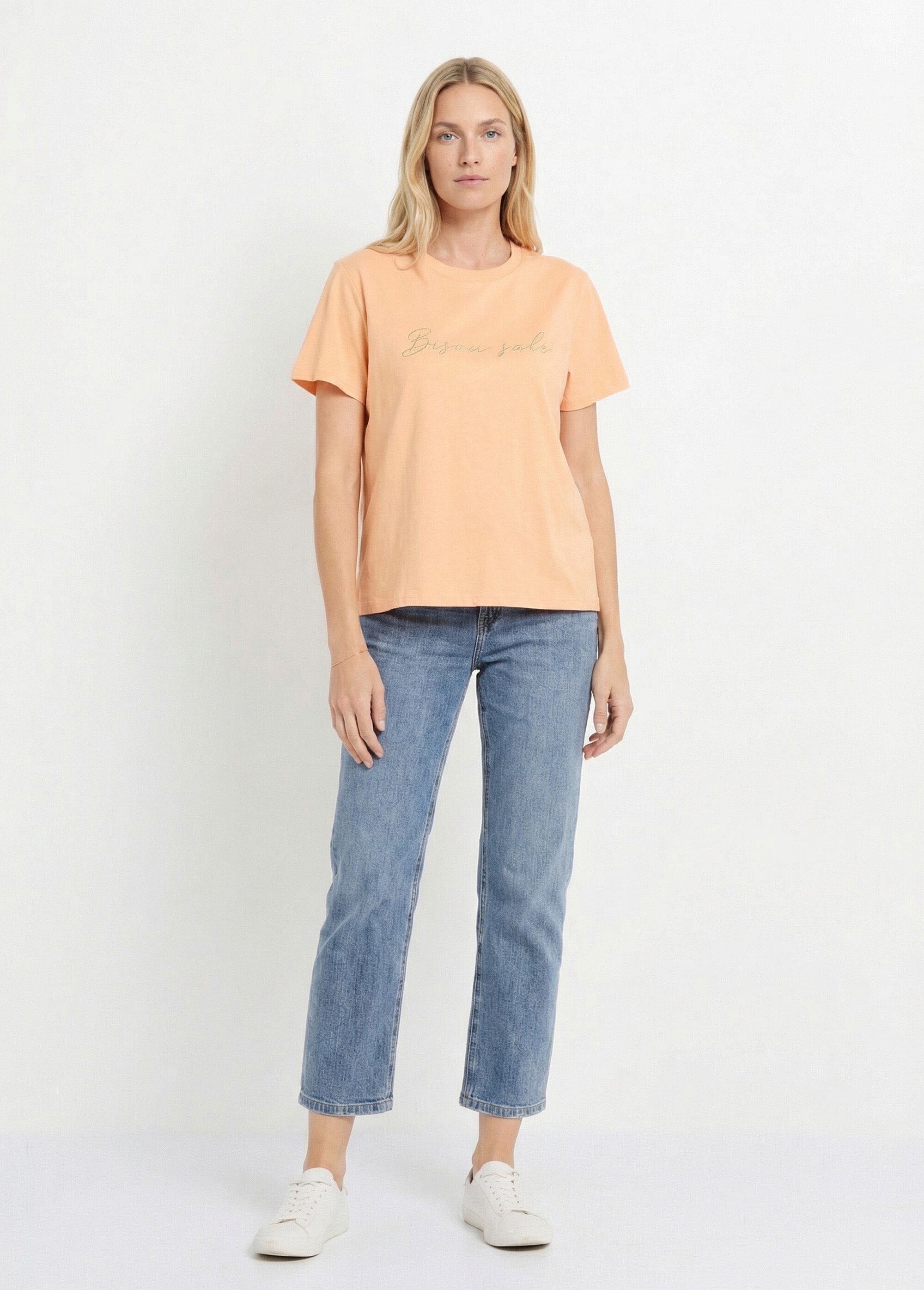 T-shirt manches courtes, Bisou salé Femme Orange JB-TS0037 SF1