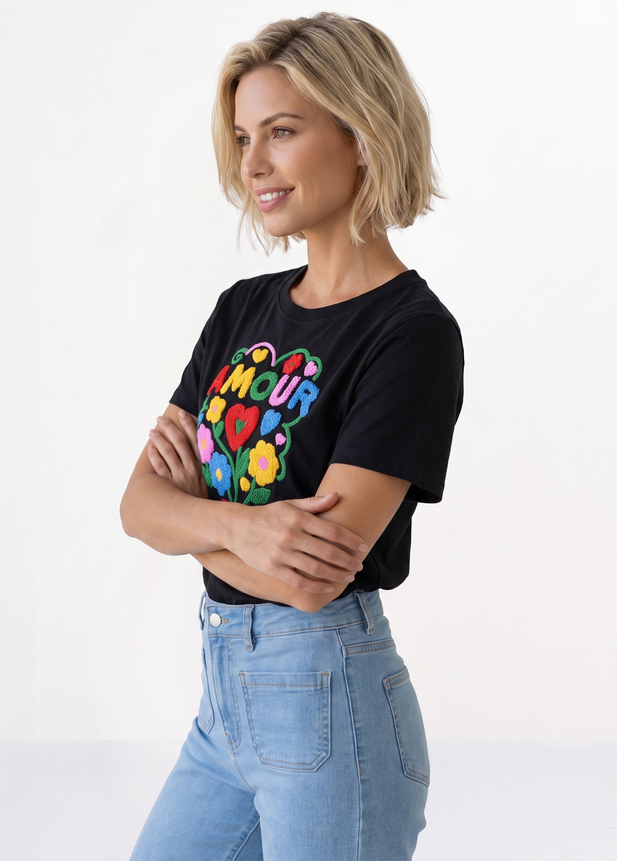 T-shirt manches courtes bouclette, Amour
