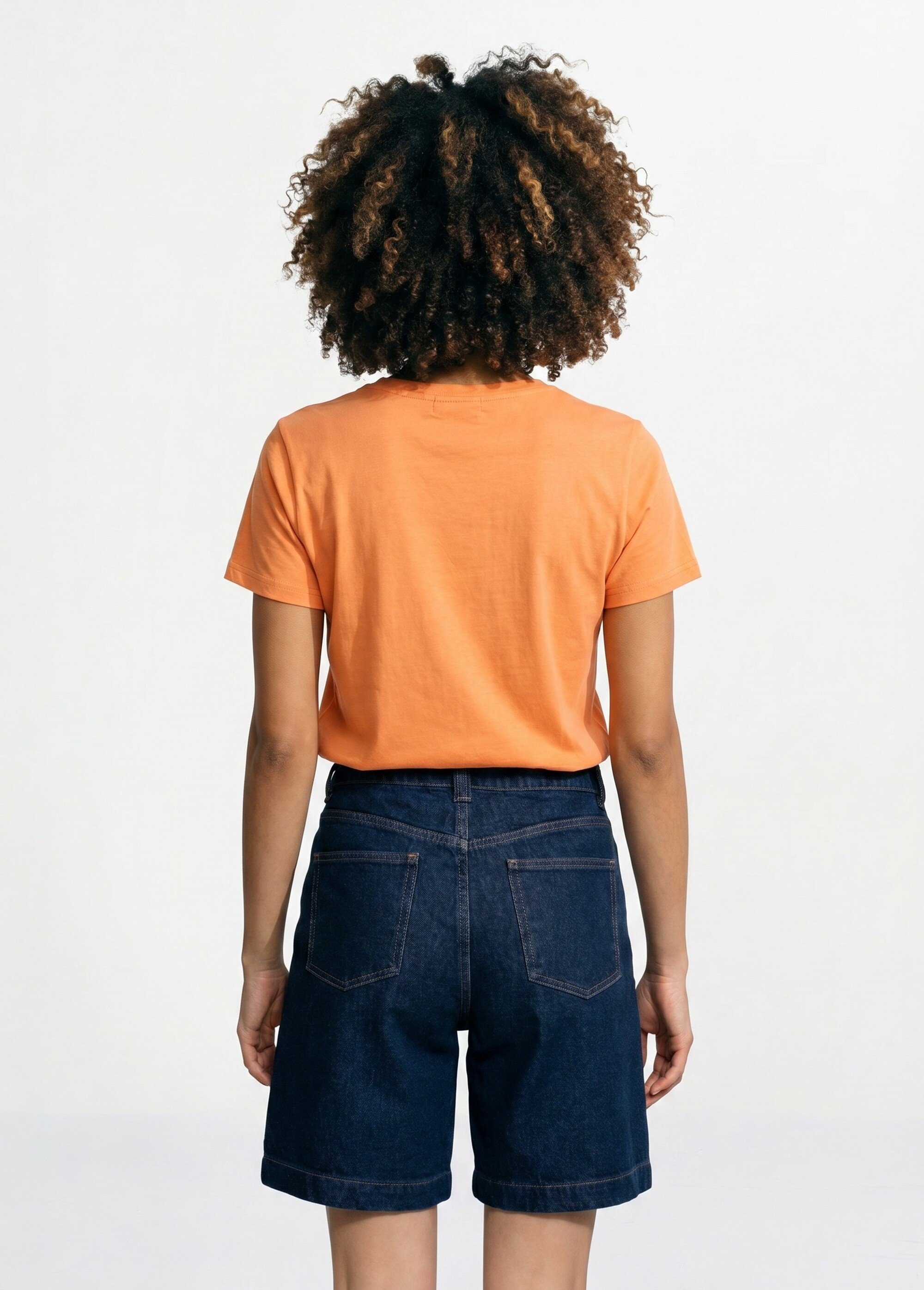 T-shirt manches courtes broderie sunset Femme Orange JB-TS0020 DO1