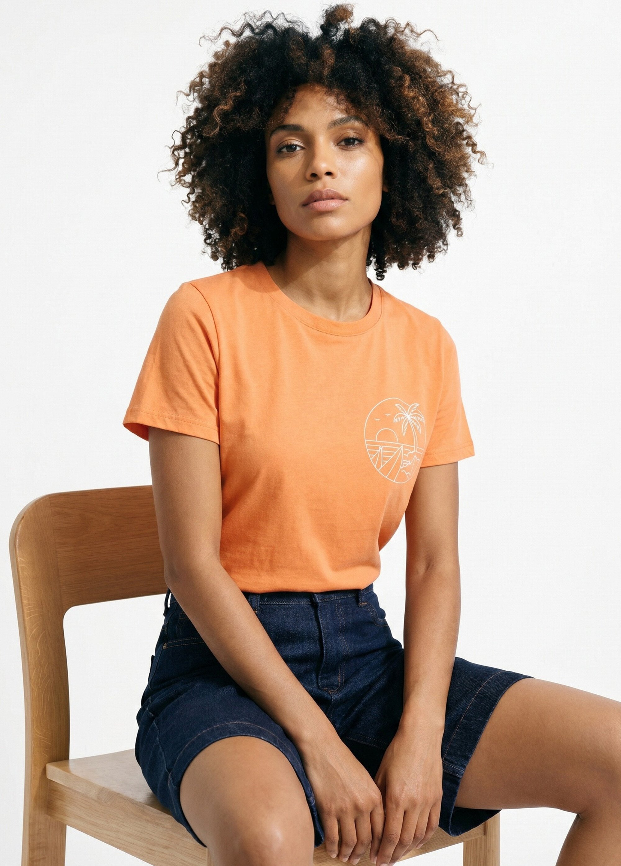 T-shirt manches courtes broderie sunset