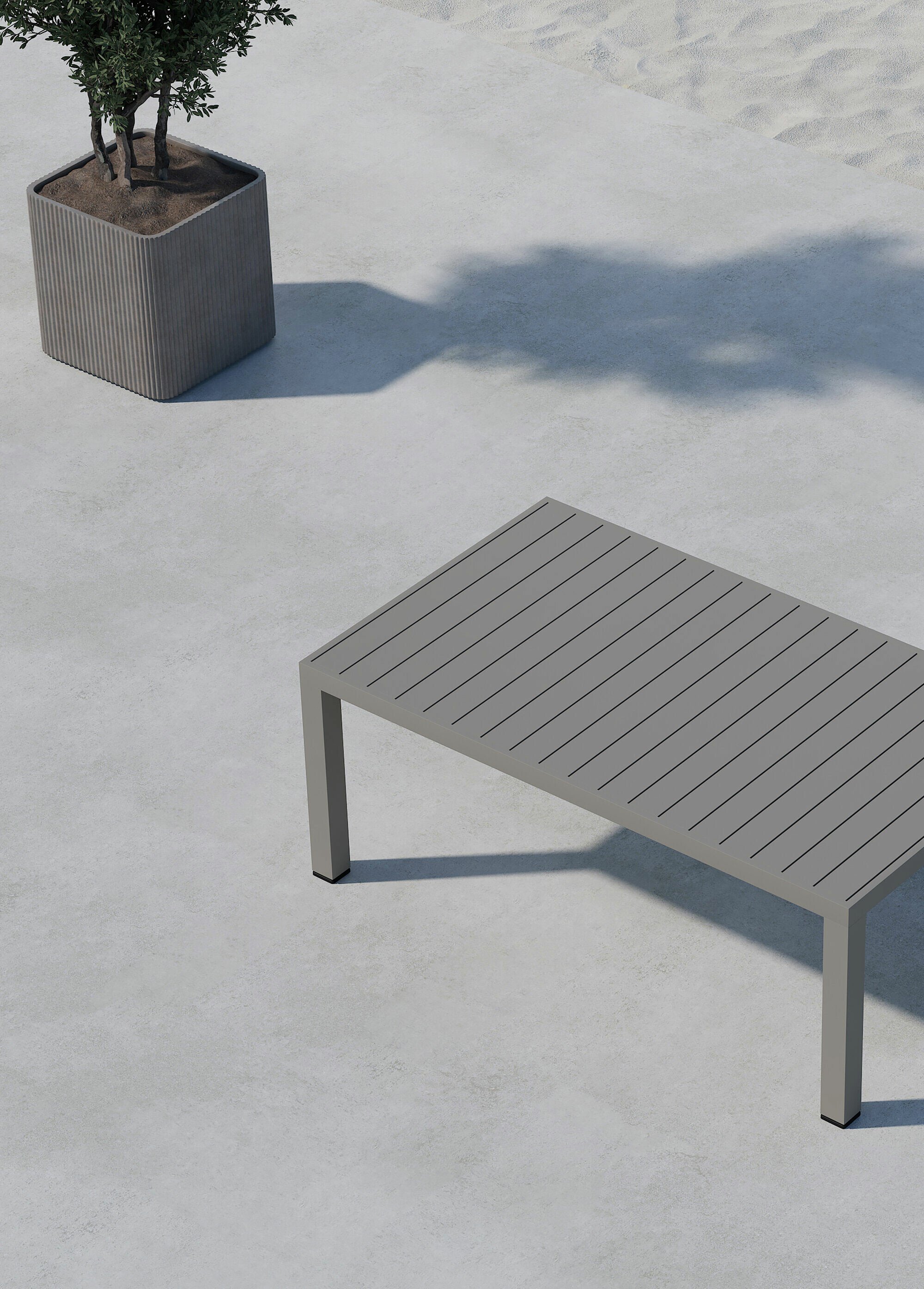 Table basse alu rainuré, 120 x 70cm MARRON VEN-9938-222 SI1